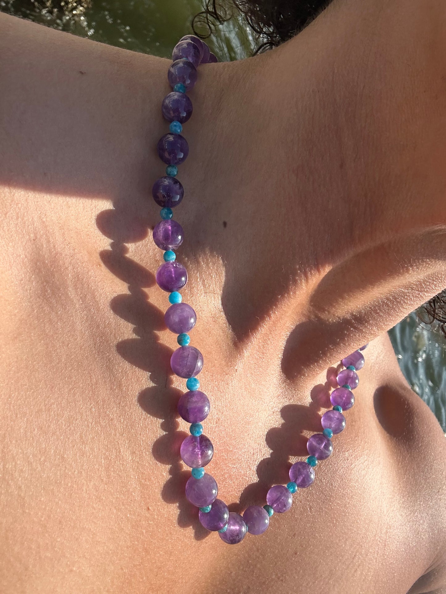 Luxury Amethyst-Blue Apatite Pure Gemstone Chain - World's Best Quality & Made To Last
