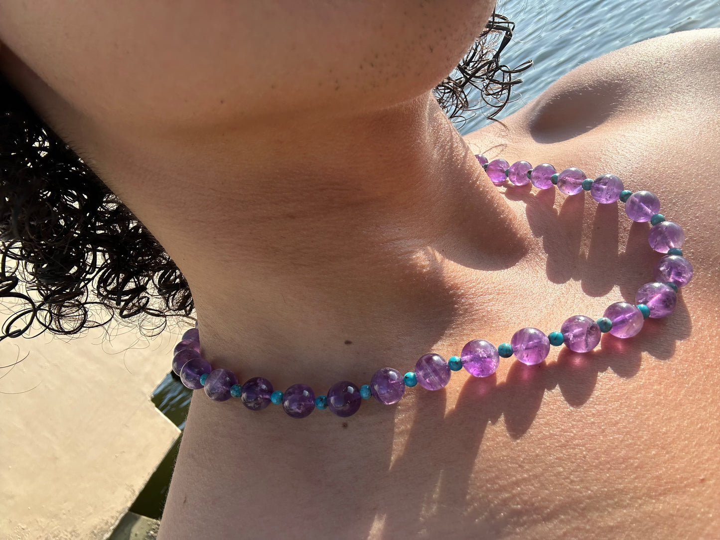 Luxury Amethyst-Turquoise Pure Gemstone Chain - World's Best Quality & Made To Last