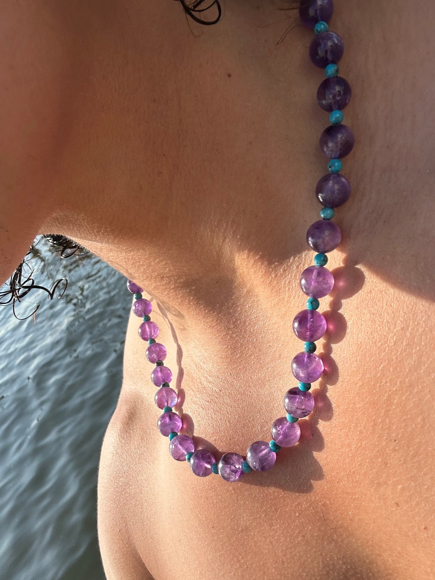 Luxury Amethyst-Turquoise Pure Gemstone Chain - World's Best Quality & Made To Last