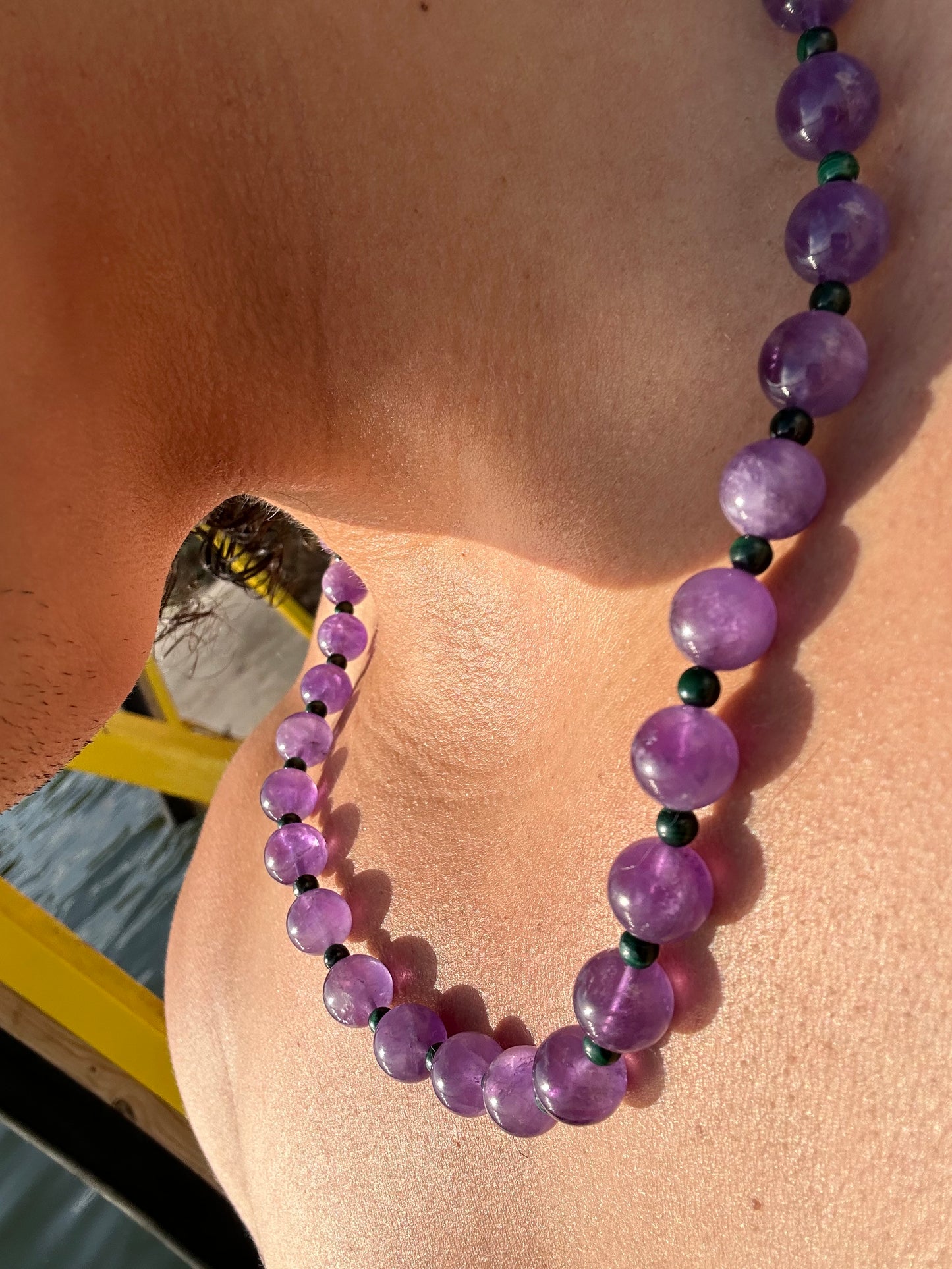 Luxury Amethyst-Malachite Pure Gemstone Chain - World's Best Quality & Made To Last