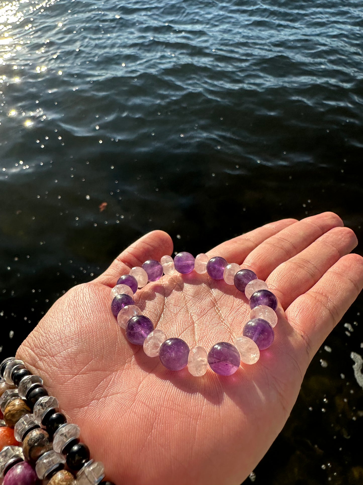 Luxury Amethyst Bracelet Rose Quartz Design - World's Best Quality & Made To Last