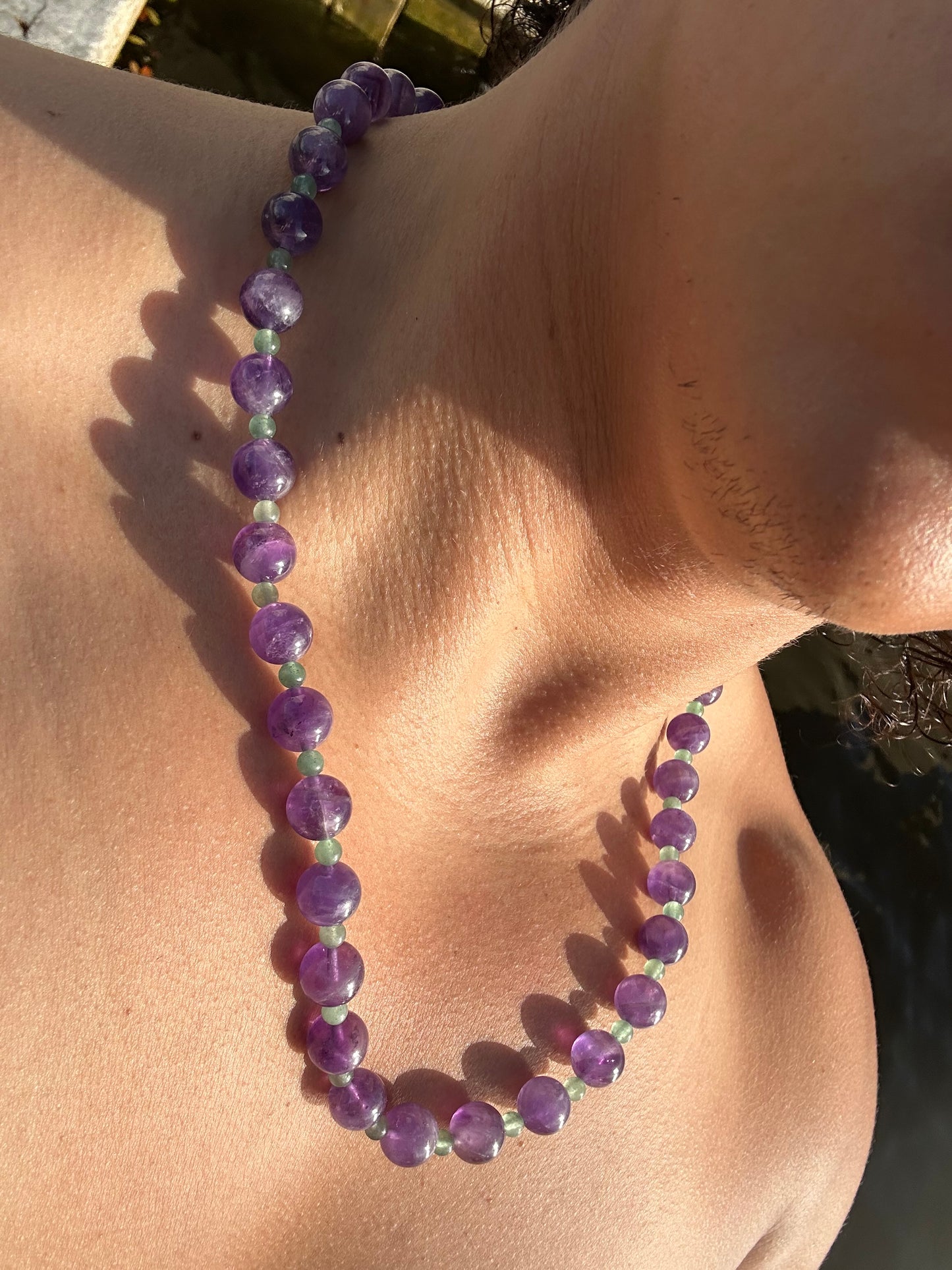 Luxury Amethyst-Green Aventurine Pure Gemstone Chain - World's Best Quality & Made To Last