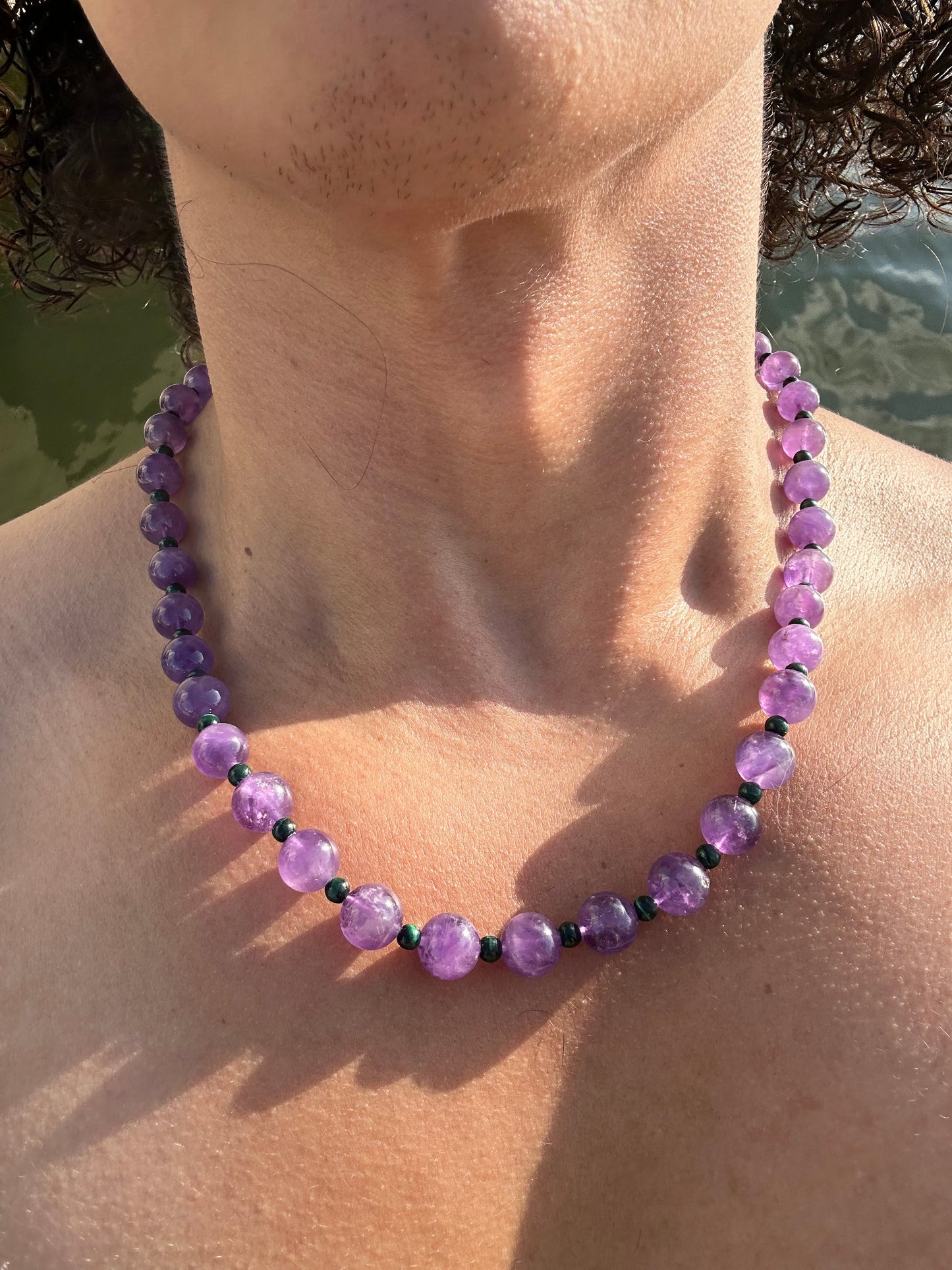 Luxury Amethyst-Malachite Pure Gemstone Chain - World's Best Quality & Made To Last