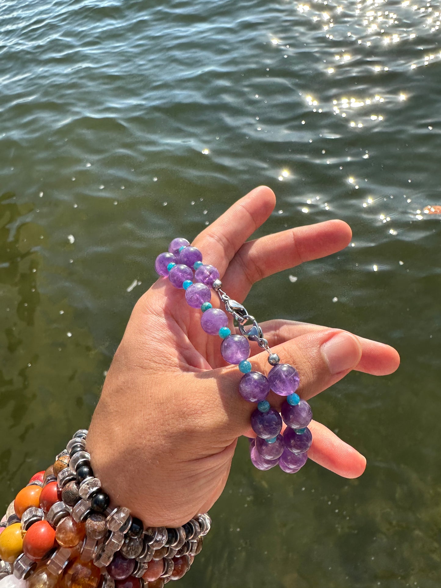 Luxury Amethyst-Blue Apatite Pure Gemstone Chain - World's Best Quality & Made To Last