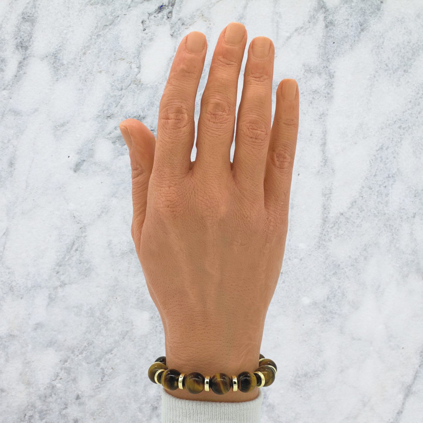 South African Tiger Eye Bracelet Between Golden Hematite
