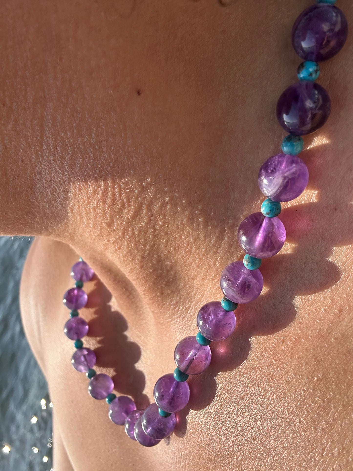Luxury Amethyst-Turquoise Pure Gemstone Chain - World's Best Quality & Made To Last
