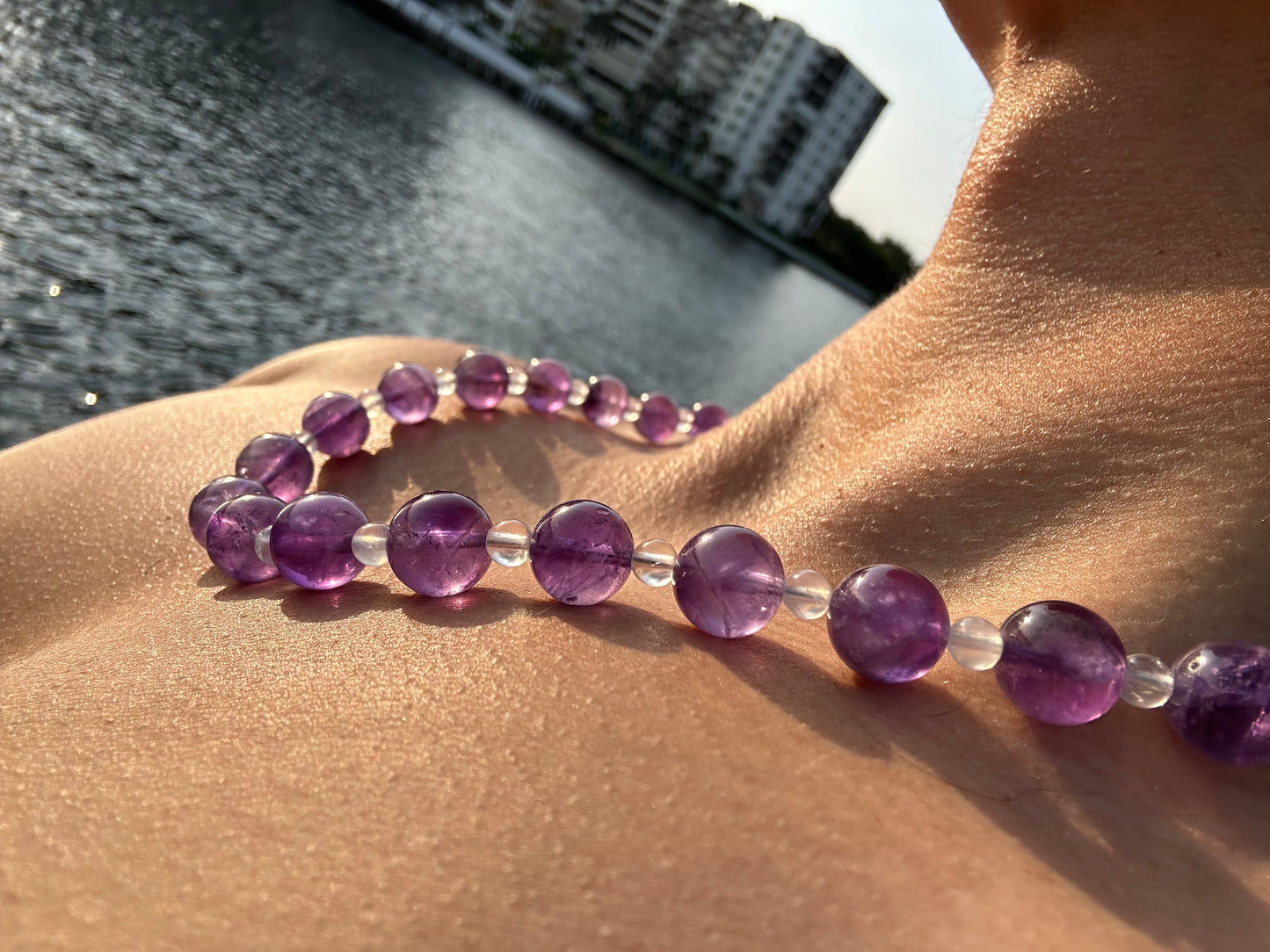 Luxury Amethyst-Moonstone Pure Gemstone Chain - World's Best Quality & Made To Last
