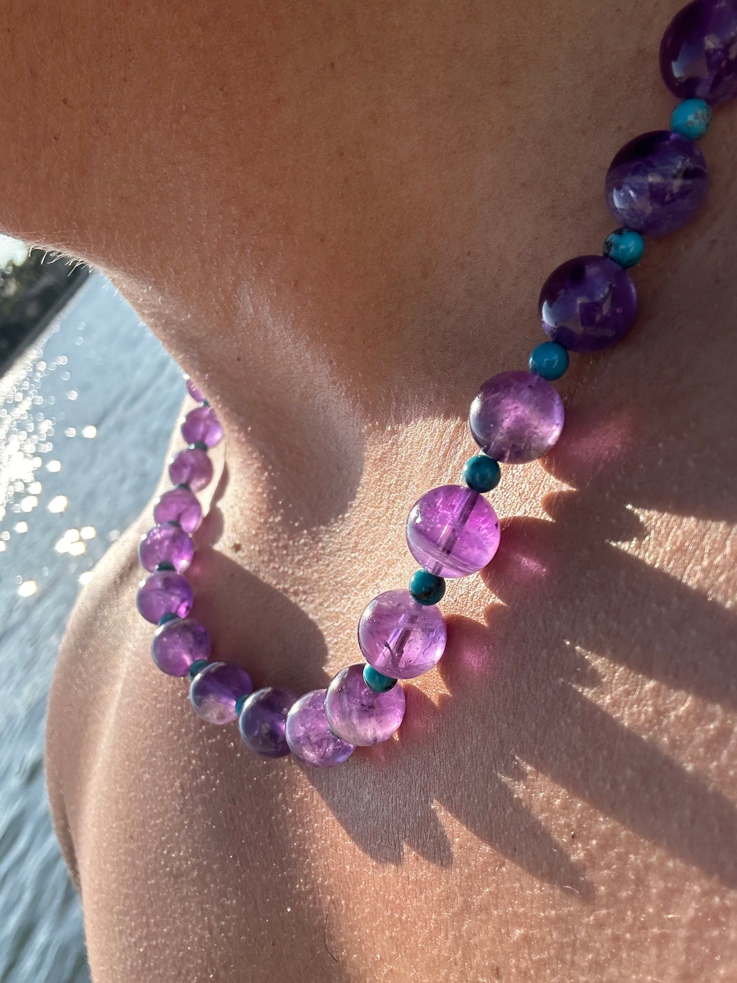 Luxury Amethyst-Turquoise Pure Gemstone Chain - World's Best Quality & Made To Last