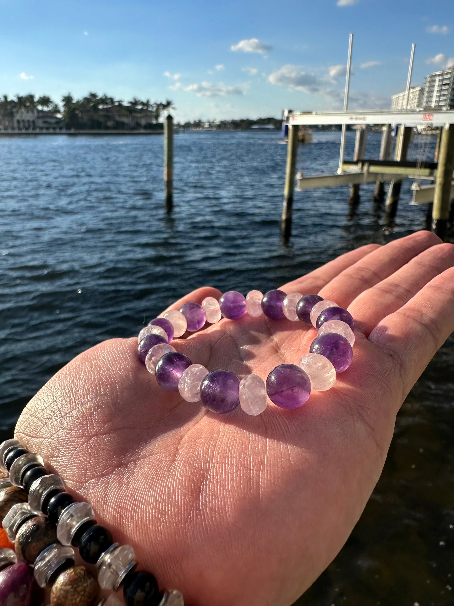 Luxury Amethyst Bracelet Rose Quartz Design - World's Best Quality & Made To Last