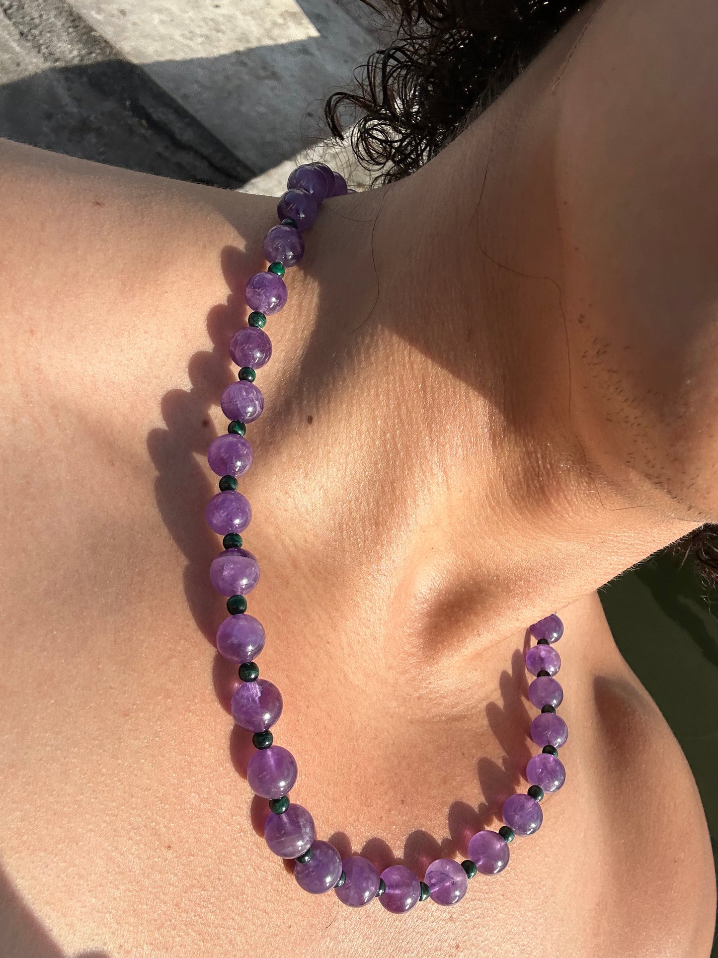 Luxury Amethyst-Malachite Pure Gemstone Chain - World's Best Quality & Made To Last