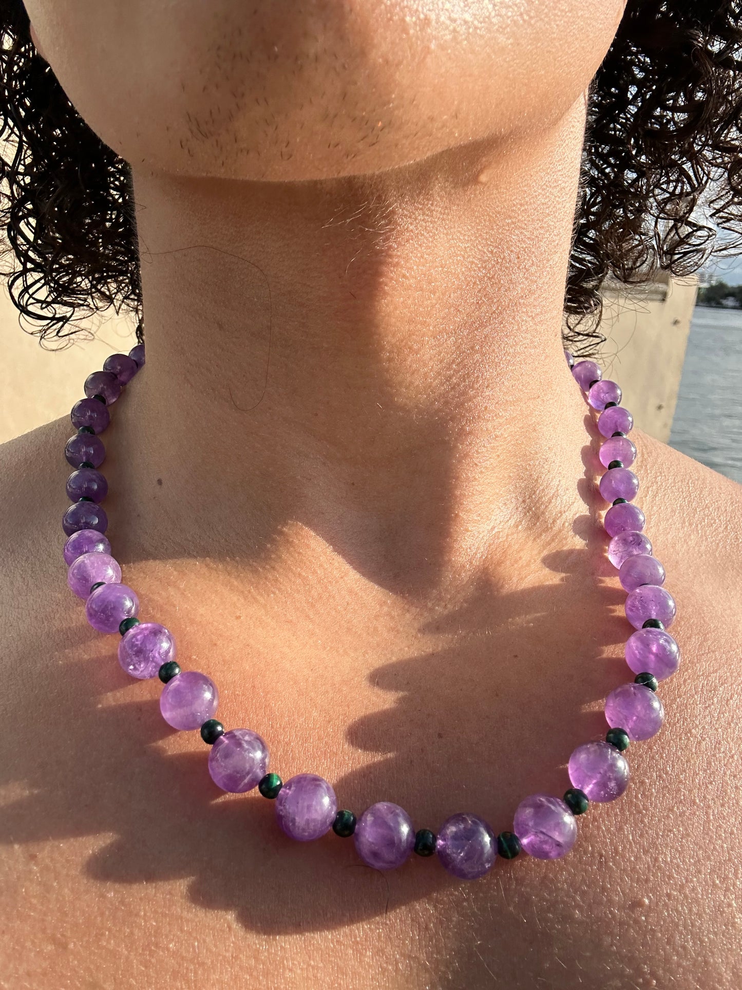 Luxury Amethyst-Malachite Pure Gemstone Chain - World's Best Quality & Made To Last