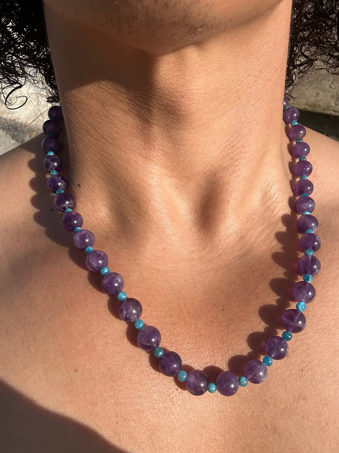 Luxury Amethyst-Blue Apatite Pure Gemstone Chain - World's Best Quality & Made To Last