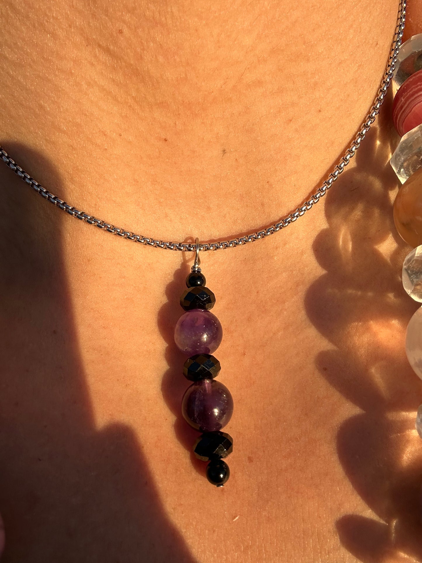 Luxury Amethyst Pendant Tourmaline Trinity Design - World's Best Quality & Made To Last