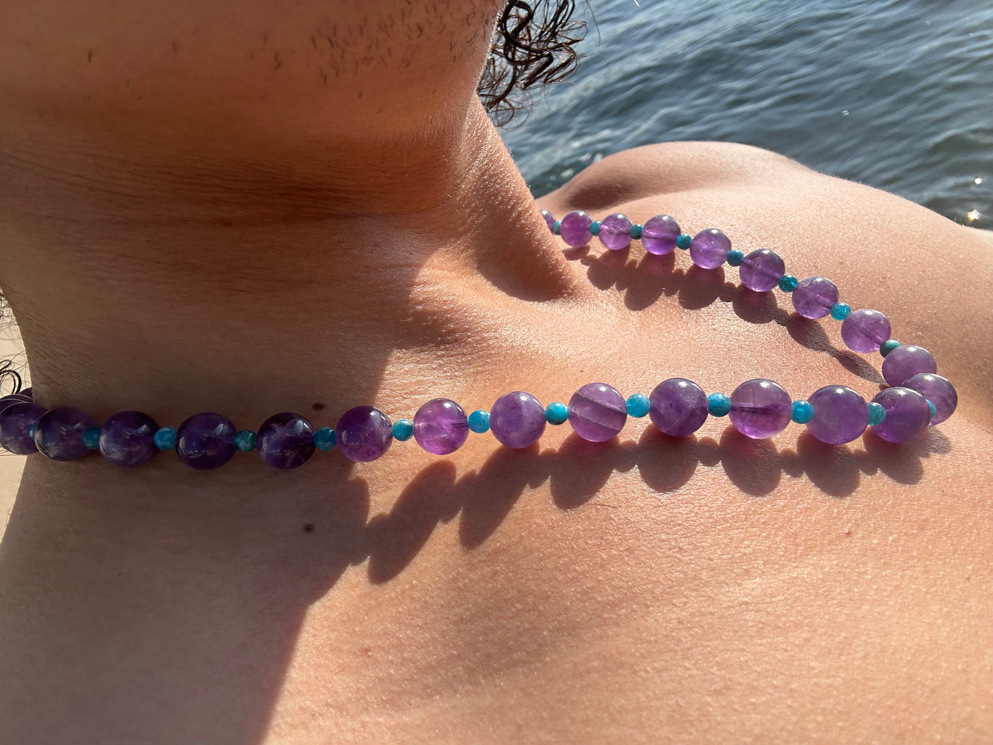 Luxury Amethyst-Blue Apatite Pure Gemstone Chain - World's Best Quality & Made To Last