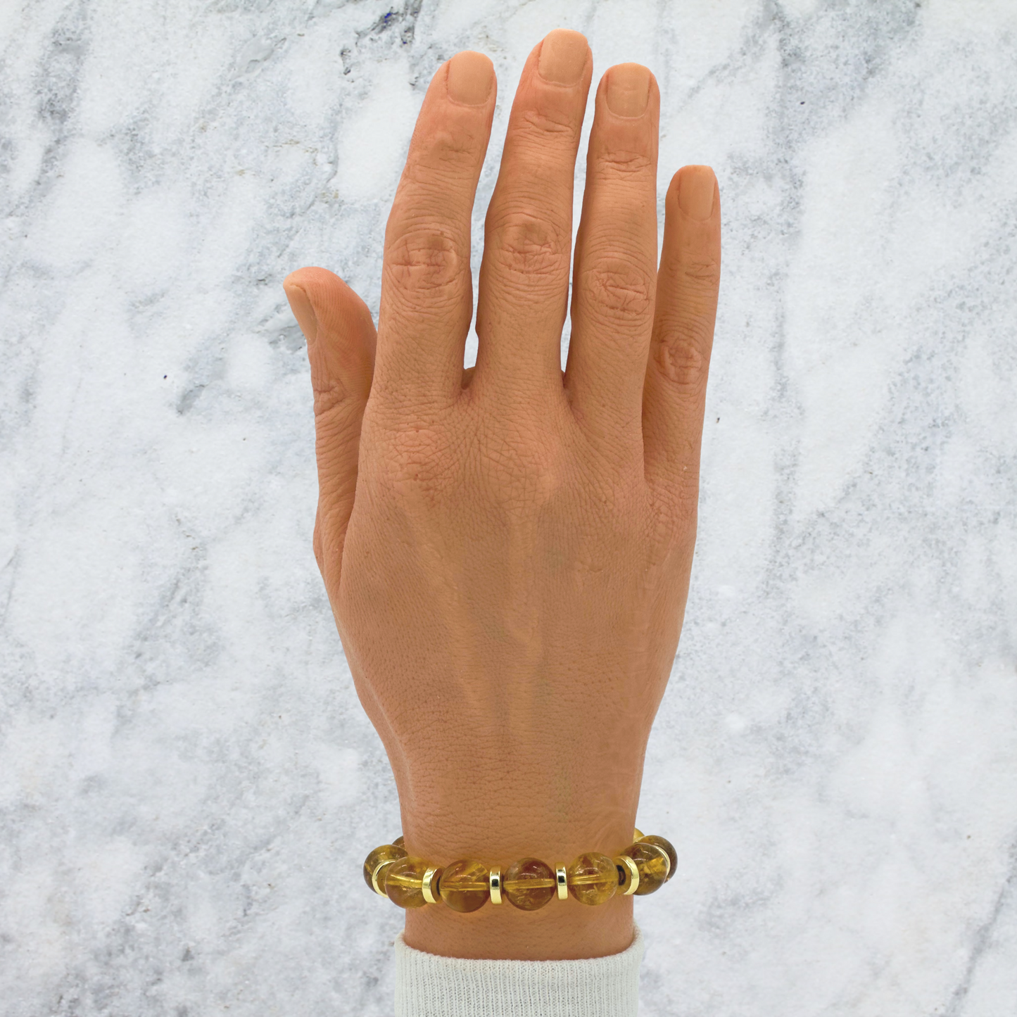 Zambian Citrine Bracelet Between Golden Hematite