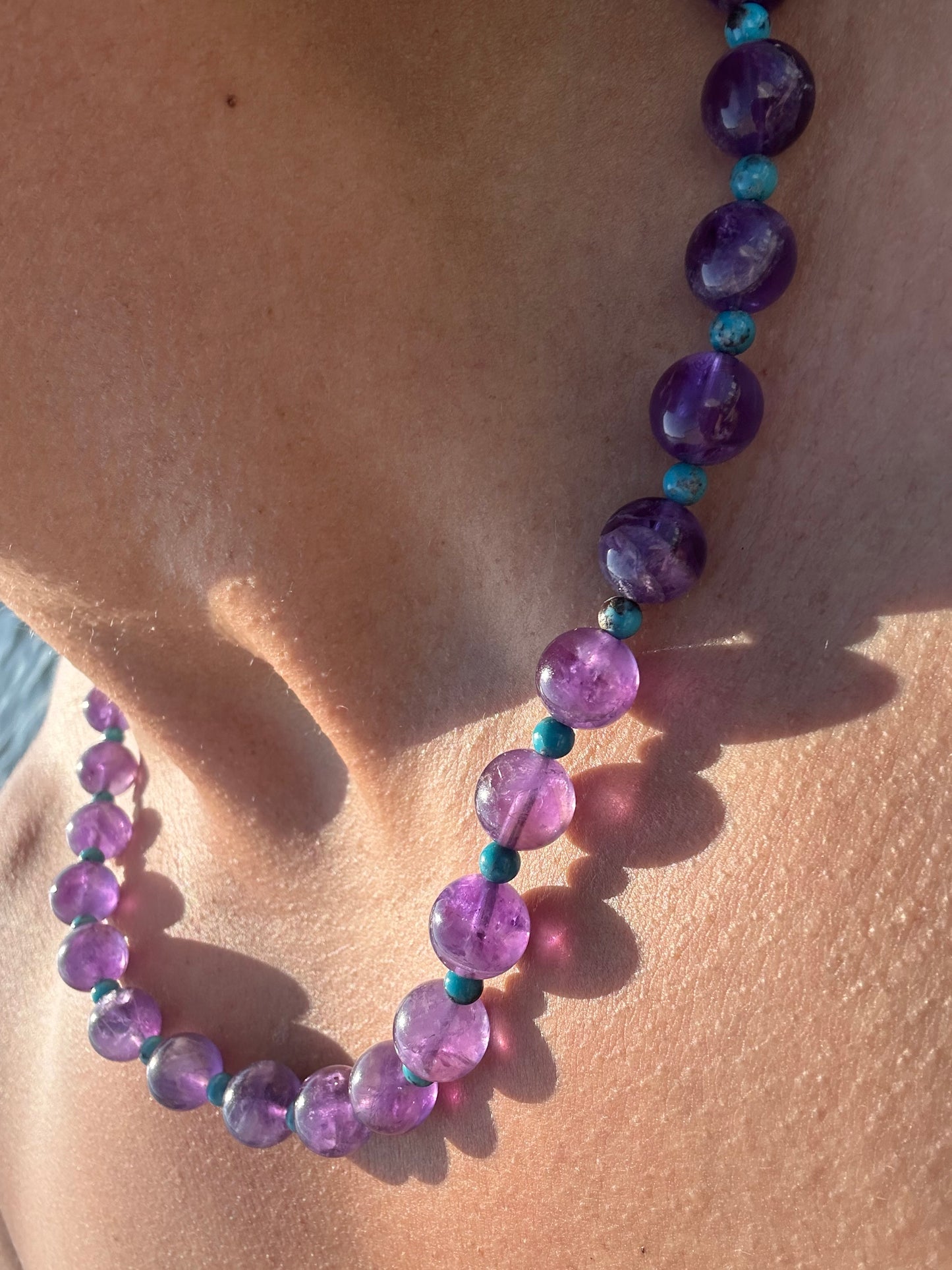 Luxury Amethyst-Turquoise Pure Gemstone Chain - World's Best Quality & Made To Last