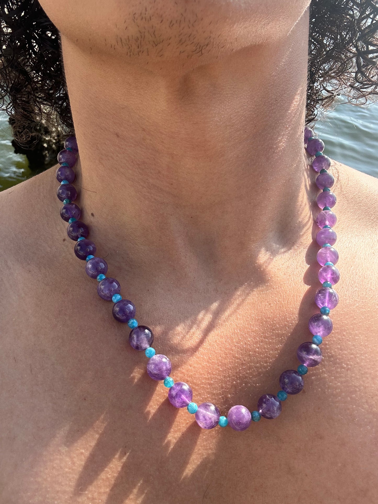 Luxury Amethyst-Blue Apatite Pure Gemstone Chain - World's Best Quality & Made To Last