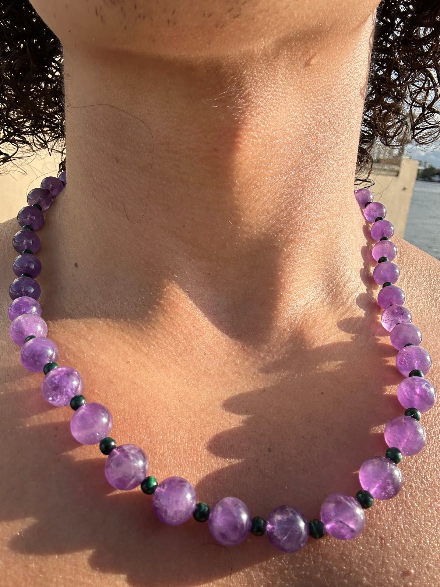 Luxury Amethyst-Malachite Pure Gemstone Chain - World's Best Quality & Made To Last