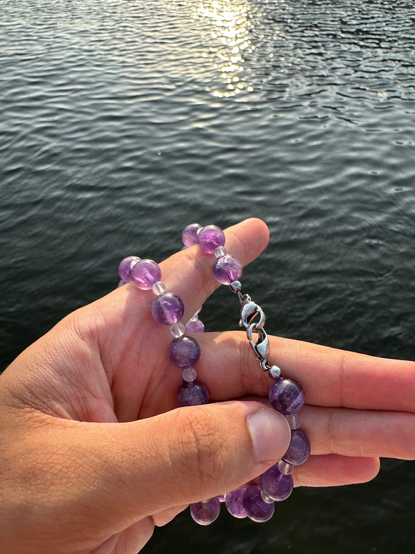 Luxury Amethyst-Moonstone Pure Gemstone Chain - World's Best Quality & Made To Last