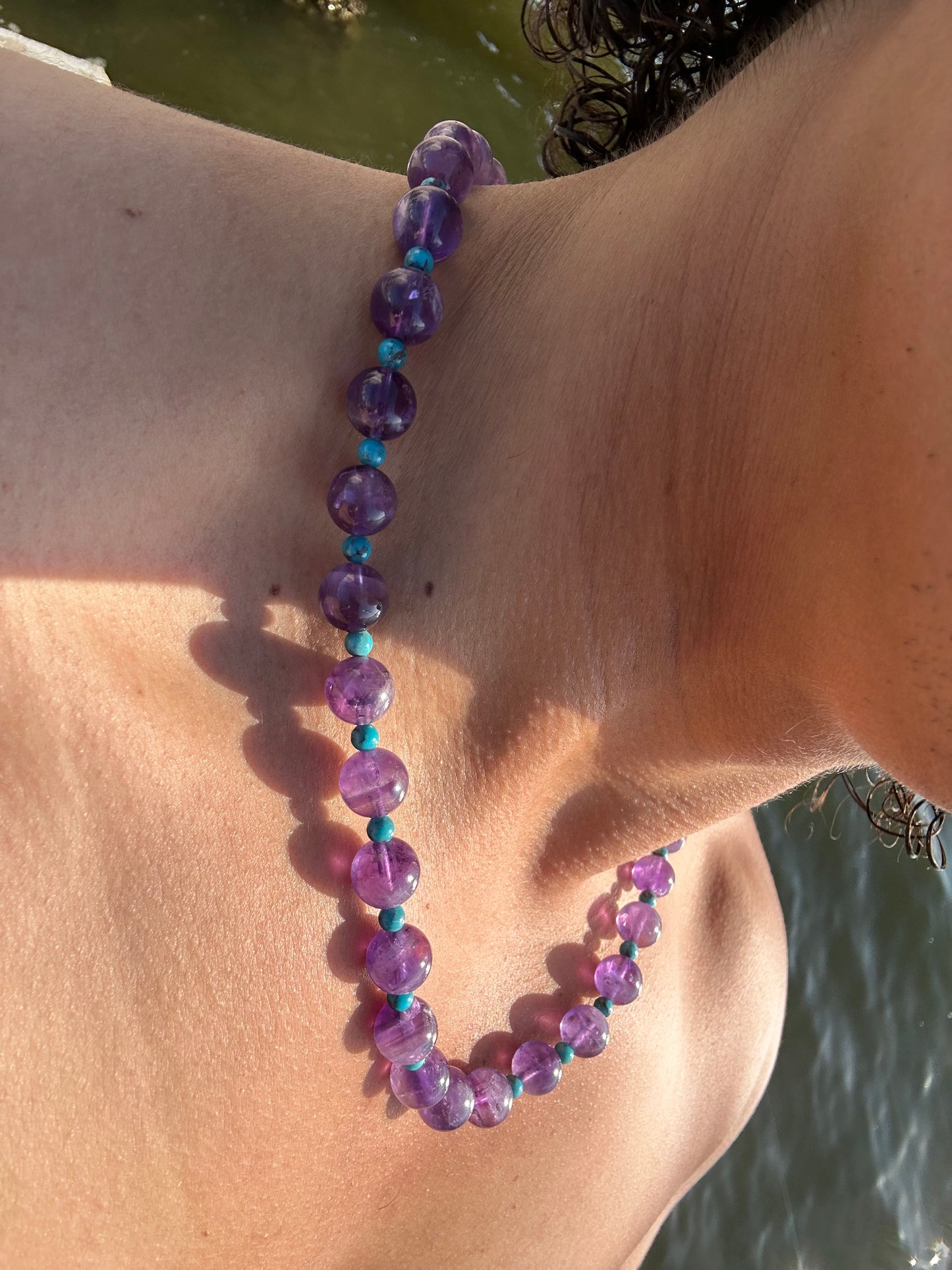 Luxury Amethyst-Turquoise Pure Gemstone Chain - World's Best Quality & Made To Last