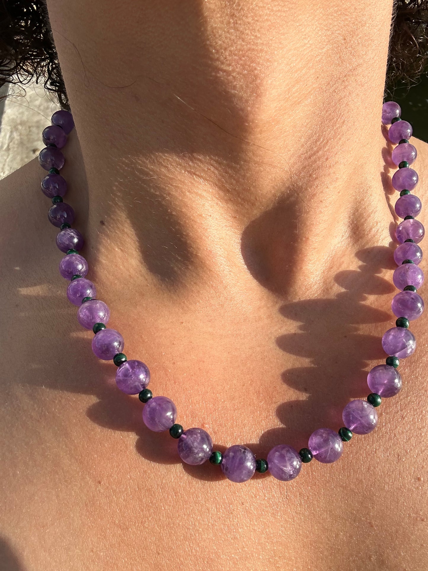 Luxury Amethyst-Malachite Pure Gemstone Chain - World's Best Quality & Made To Last