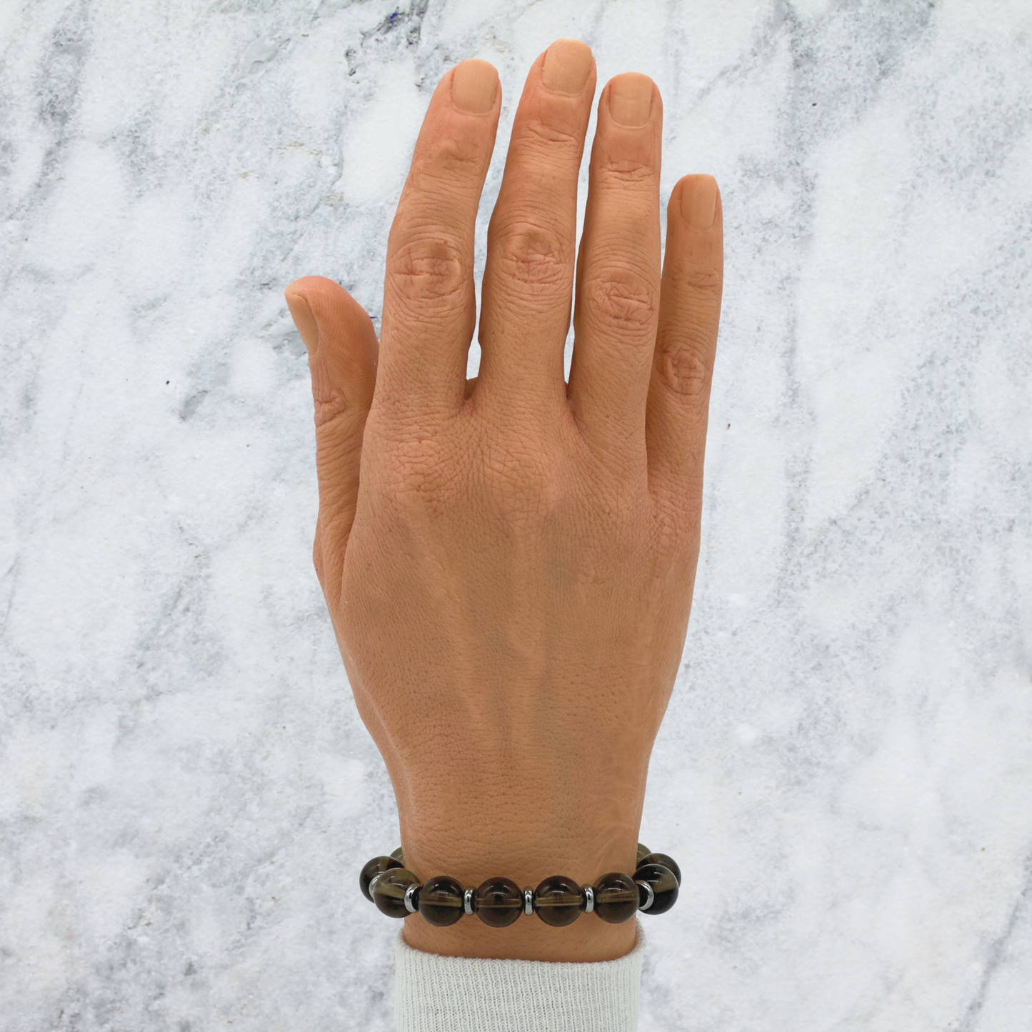 Brazilian Smoky Quartz Bracelet Between Steel