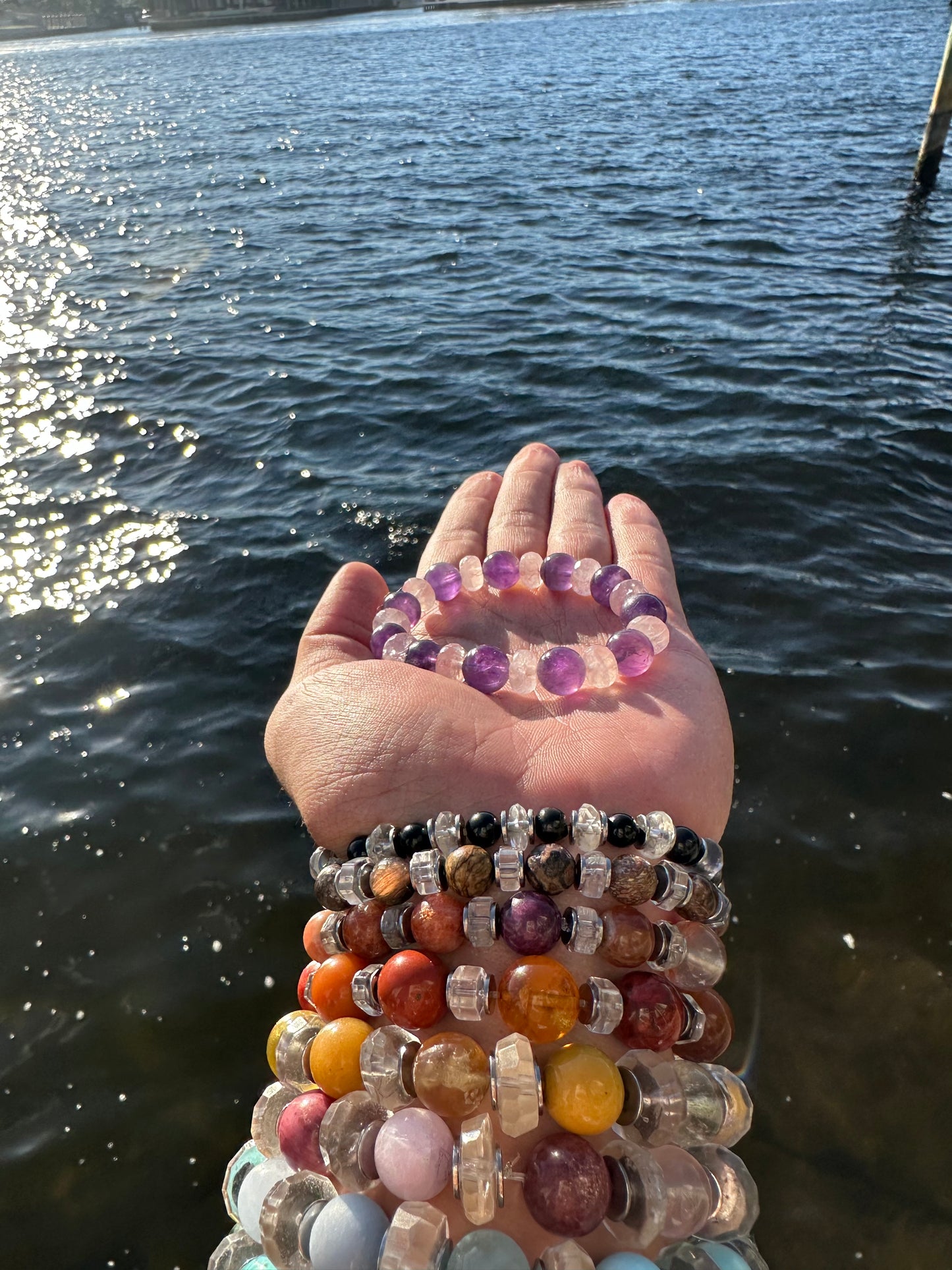Luxury Amethyst Bracelet Rose Quartz Design - World's Best Quality & Made To Last