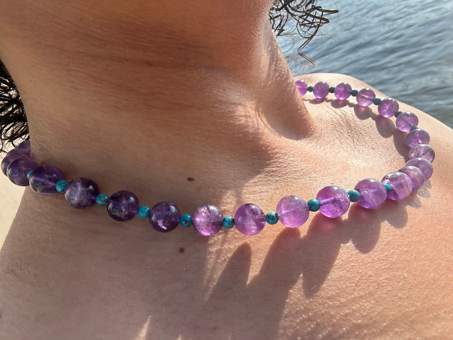 Luxury Amethyst-Turquoise Pure Gemstone Chain - World's Best Quality & Made To Last