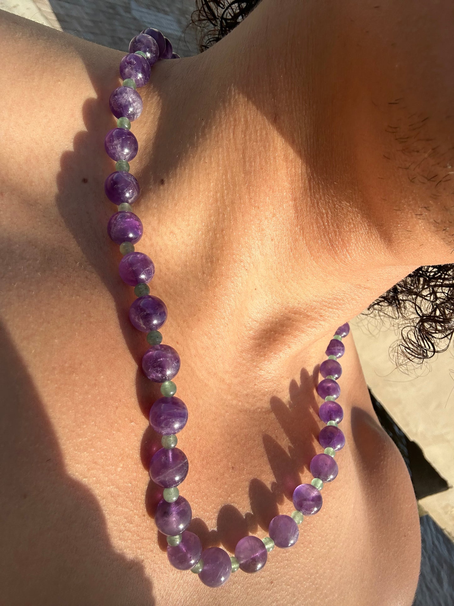 Luxury Amethyst-Green Aventurine Pure Gemstone Chain - World's Best Quality & Made To Last