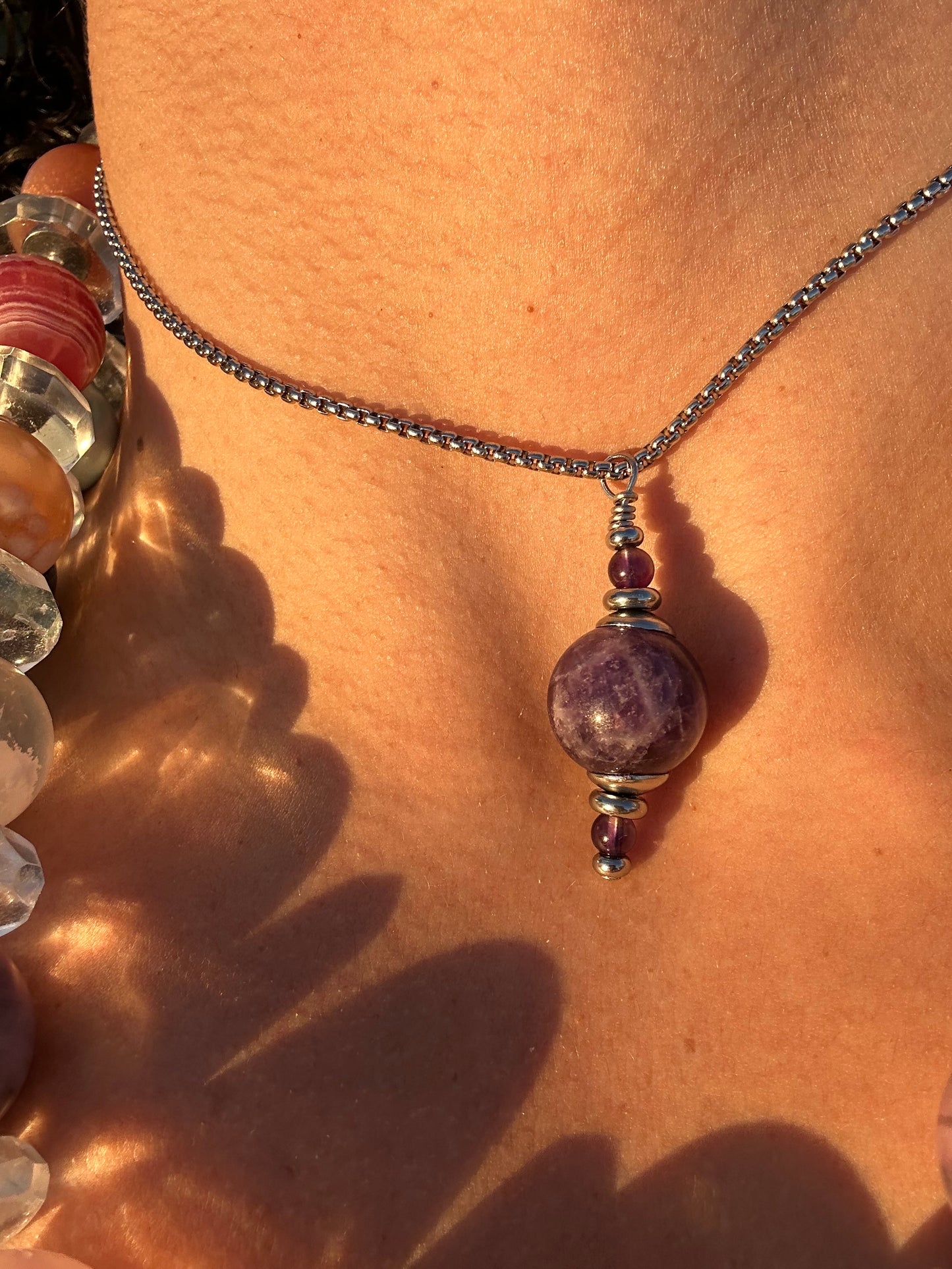 Luxury Amethyst Pendant Silver Steel Pendulum Design - World's Best Quality & Made To Last