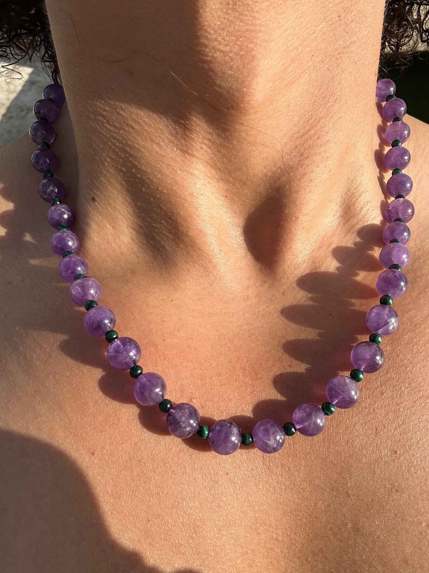 Luxury Amethyst-Malachite Pure Gemstone Chain - World's Best Quality & Made To Last