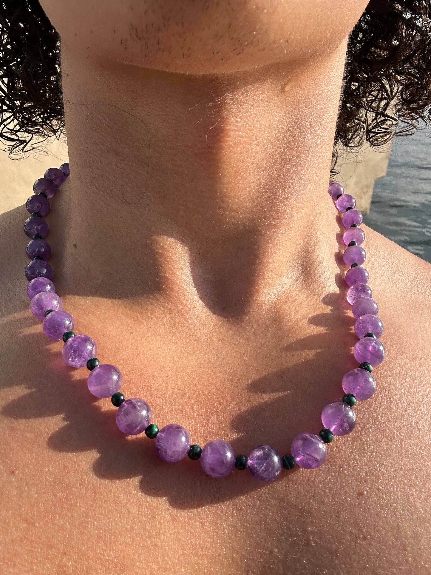 Luxury Amethyst-Malachite Pure Gemstone Chain - World's Best Quality & Made To Last