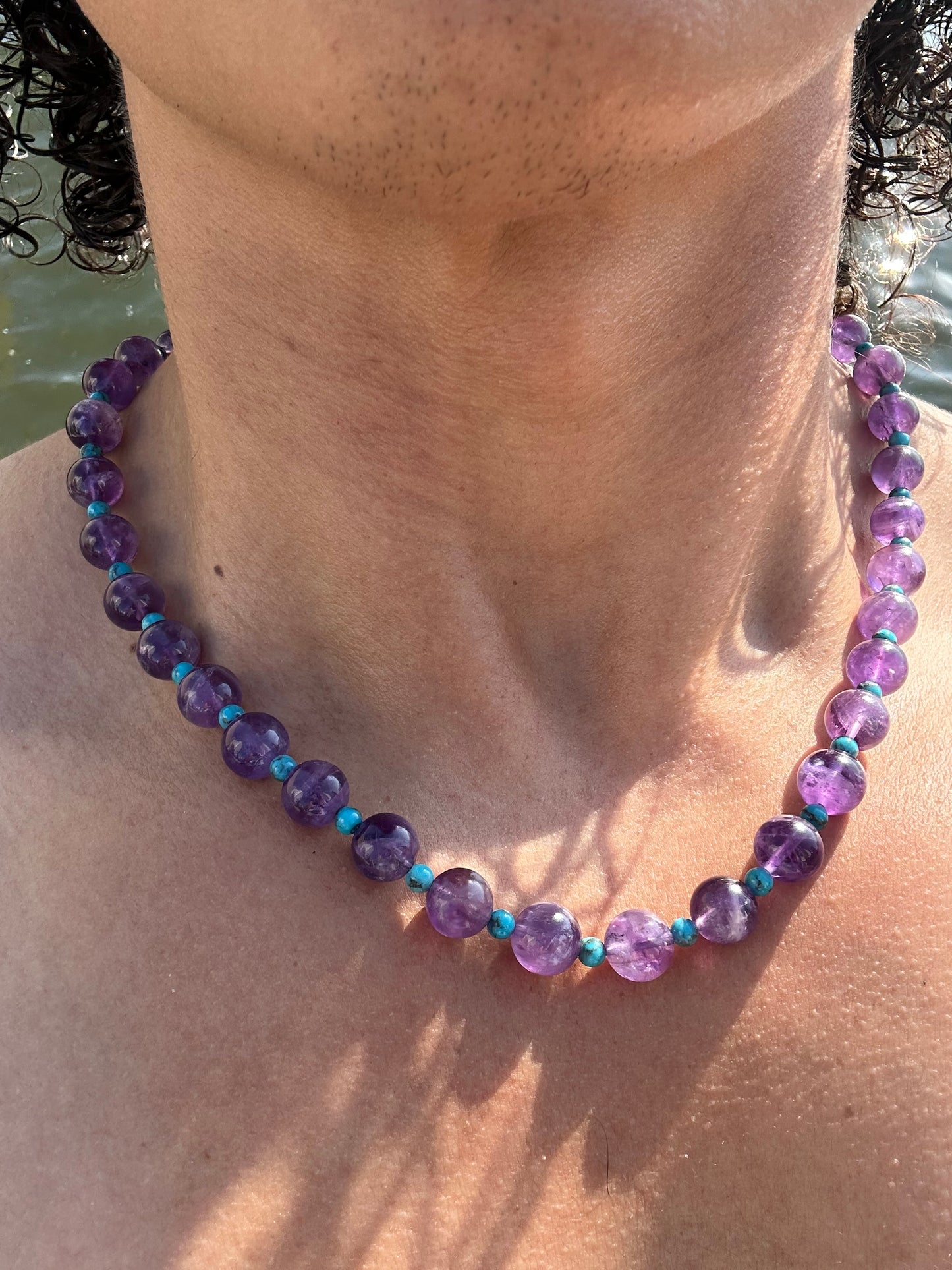 Luxury Amethyst-Turquoise Pure Gemstone Chain - World's Best Quality & Made To Last