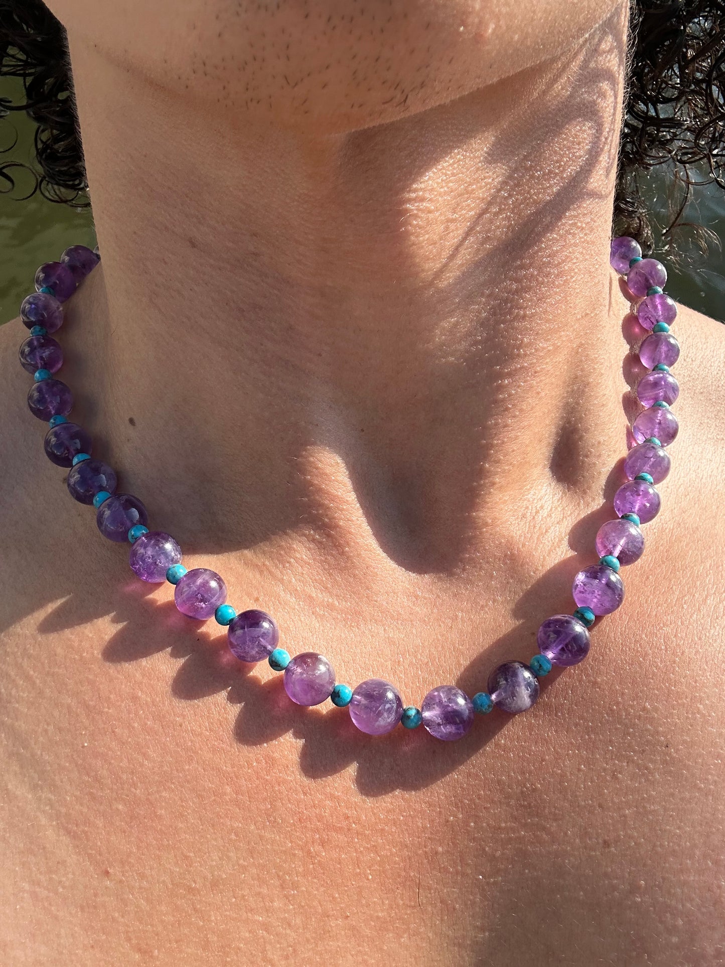 Luxury Amethyst-Turquoise Pure Gemstone Chain - World's Best Quality & Made To Last