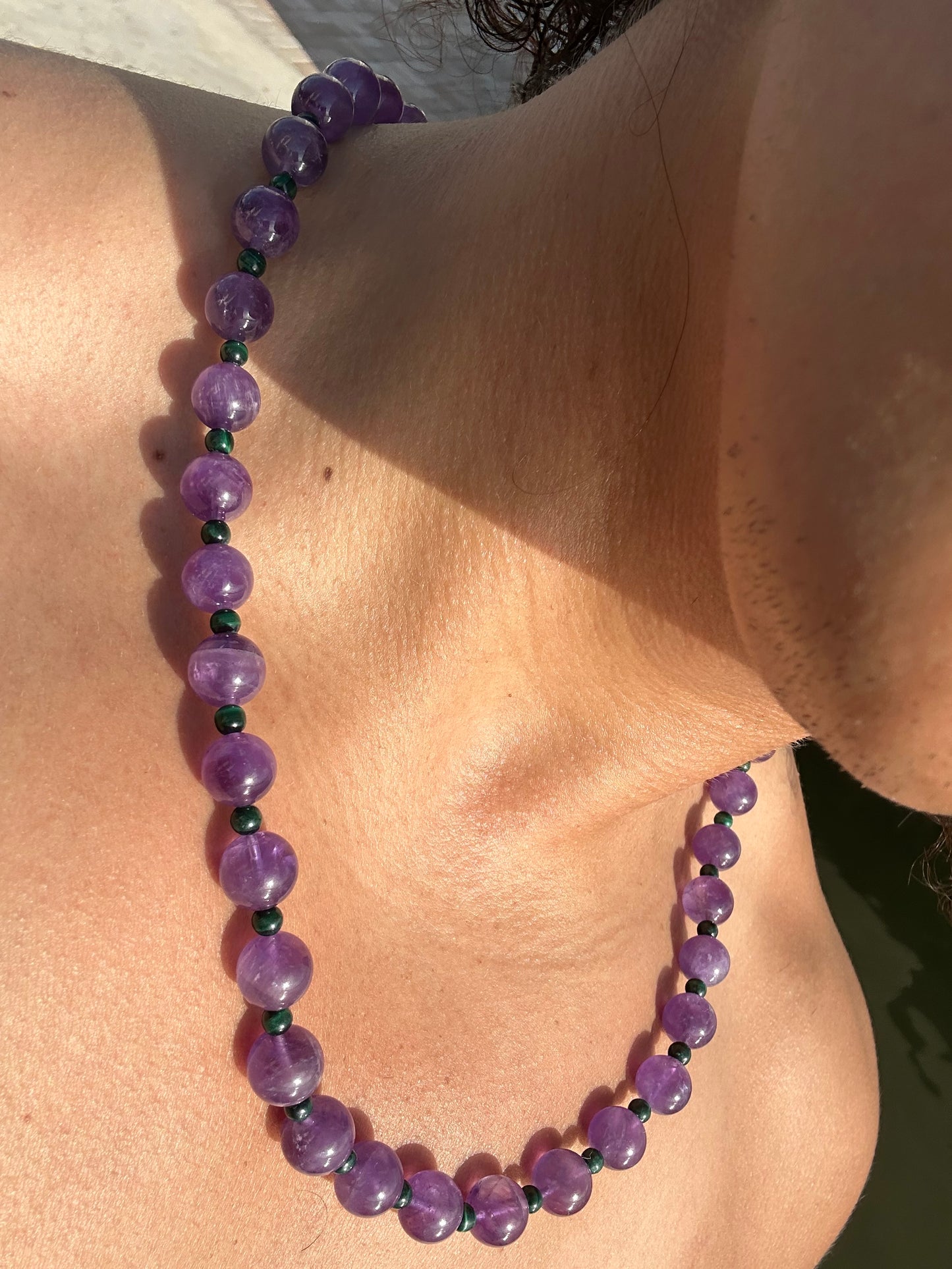 Luxury Amethyst-Malachite Pure Gemstone Chain - World's Best Quality & Made To Last