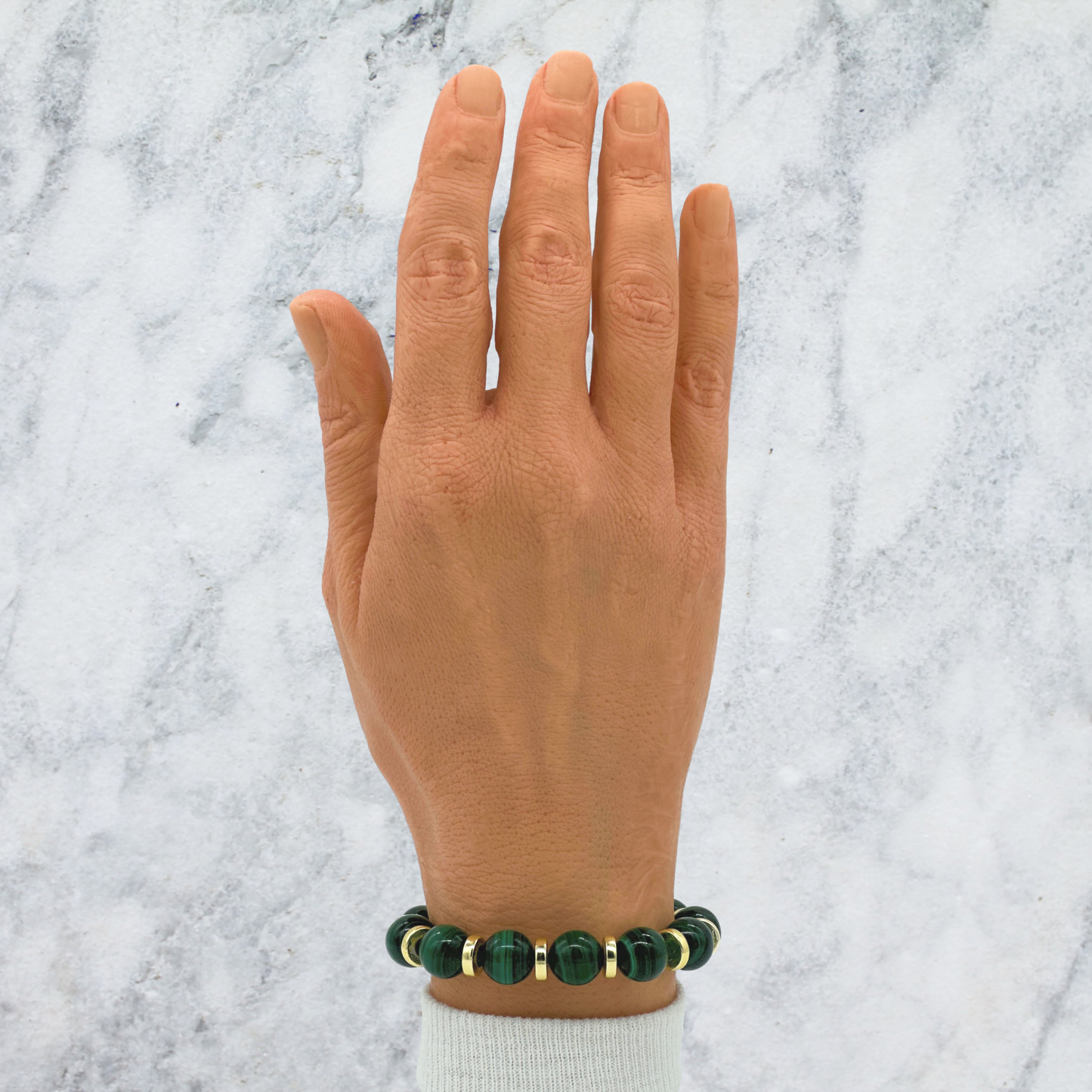 South African Malachite Bracelet Between Golden Hematite