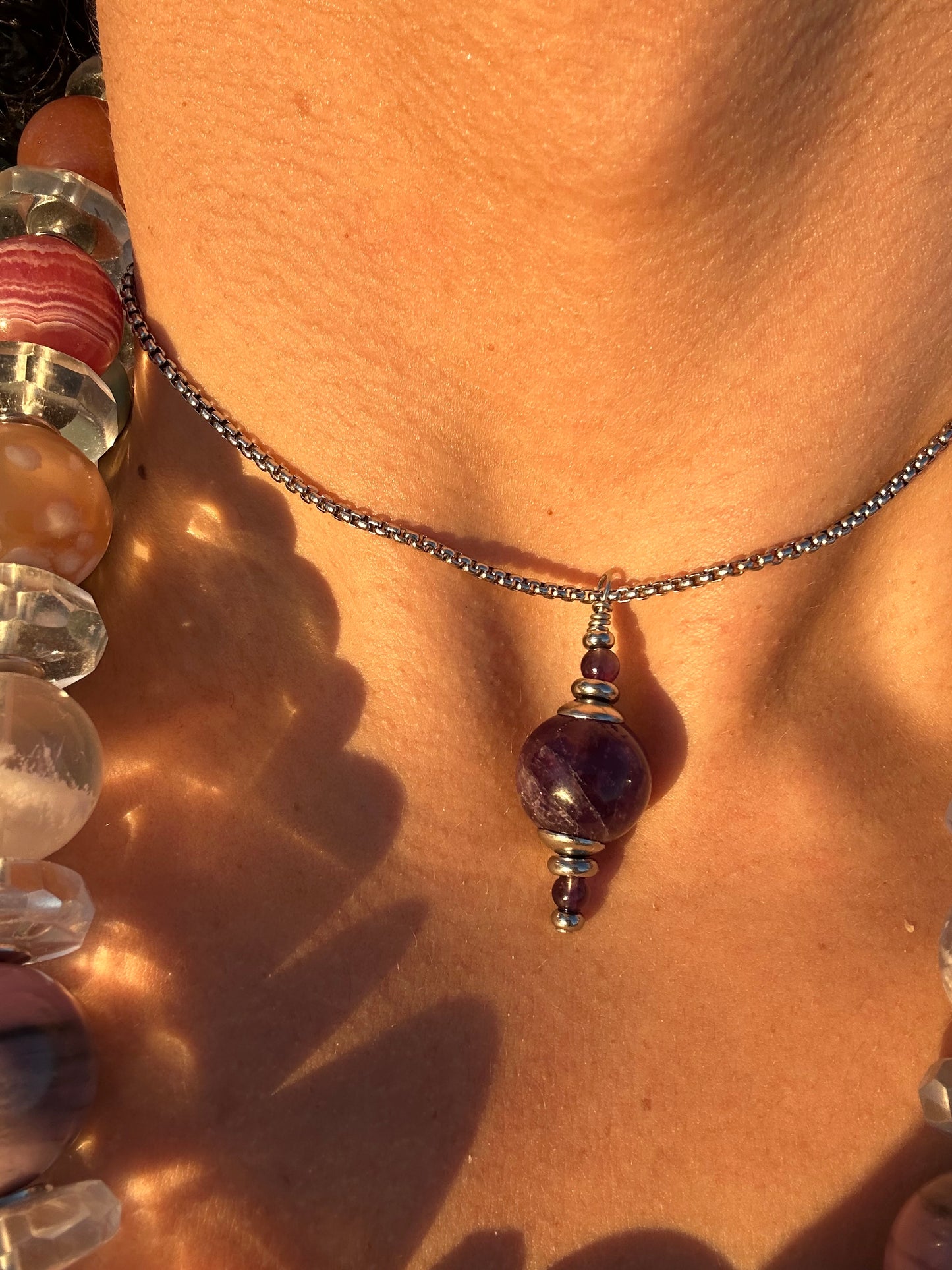 Luxury Amethyst Pendant Silver Steel Pendulum Design - World's Best Quality & Made To Last