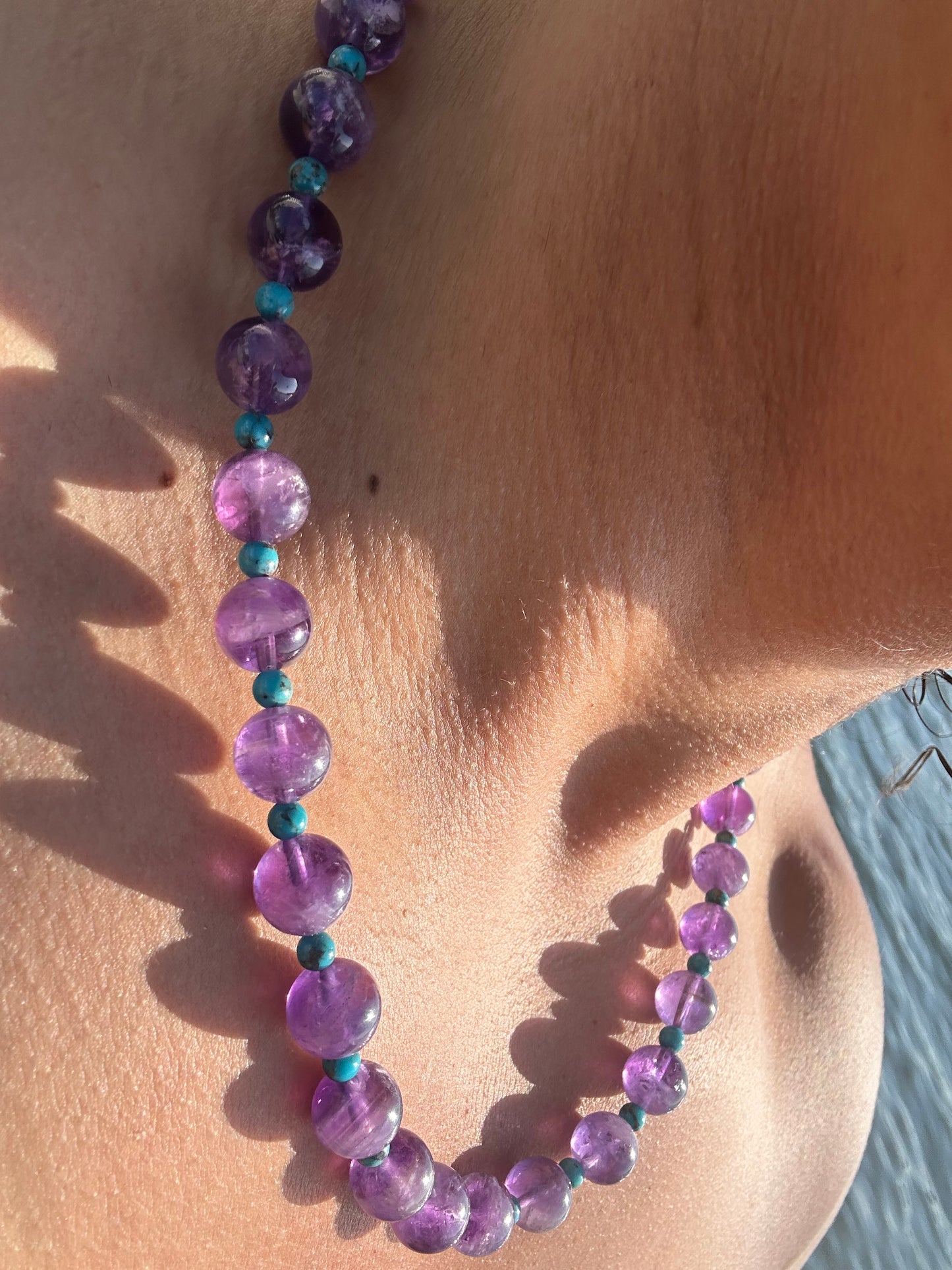 Luxury Amethyst-Turquoise Pure Gemstone Chain - World's Best Quality & Made To Last
