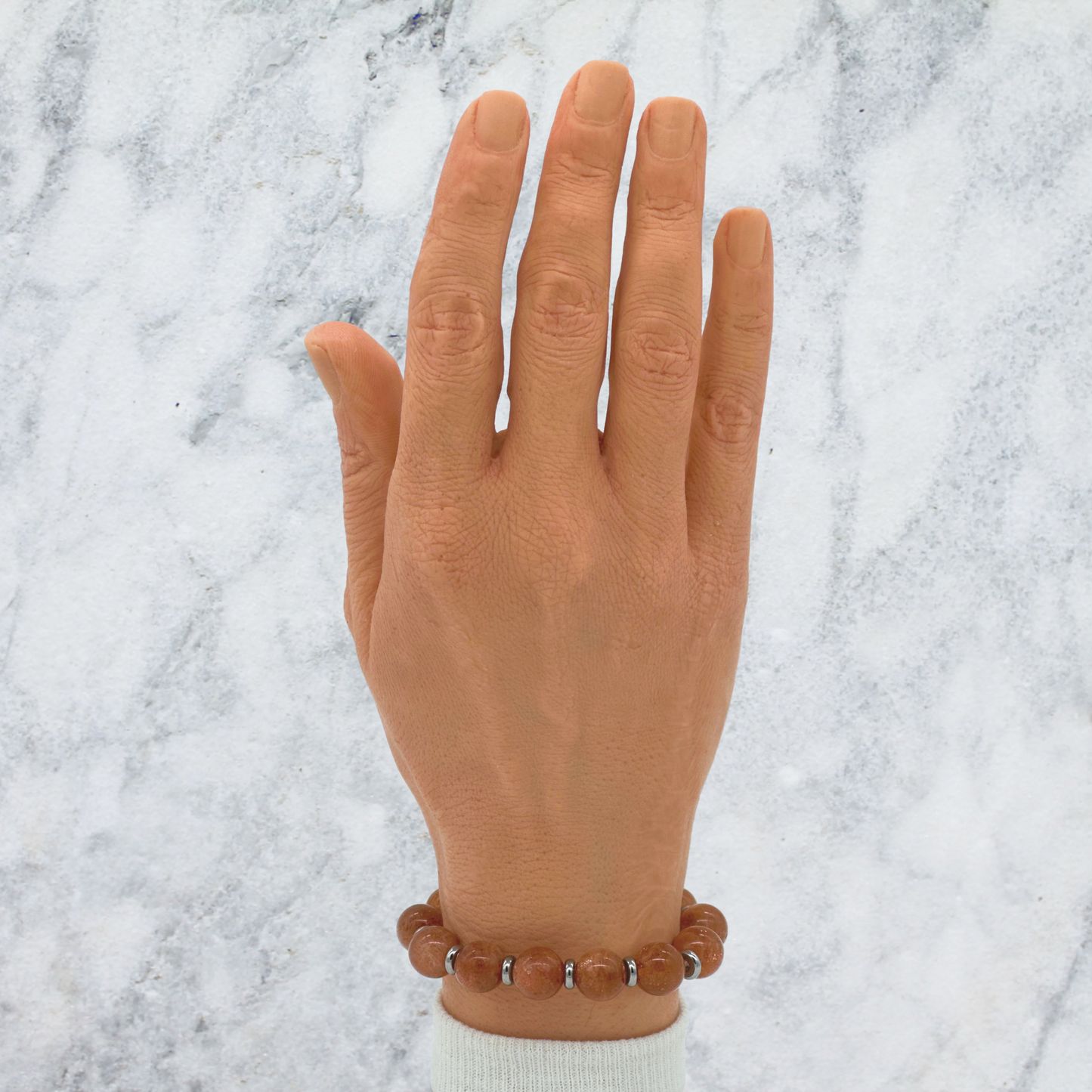 Oregon Sunstone Bracelet Between Steel