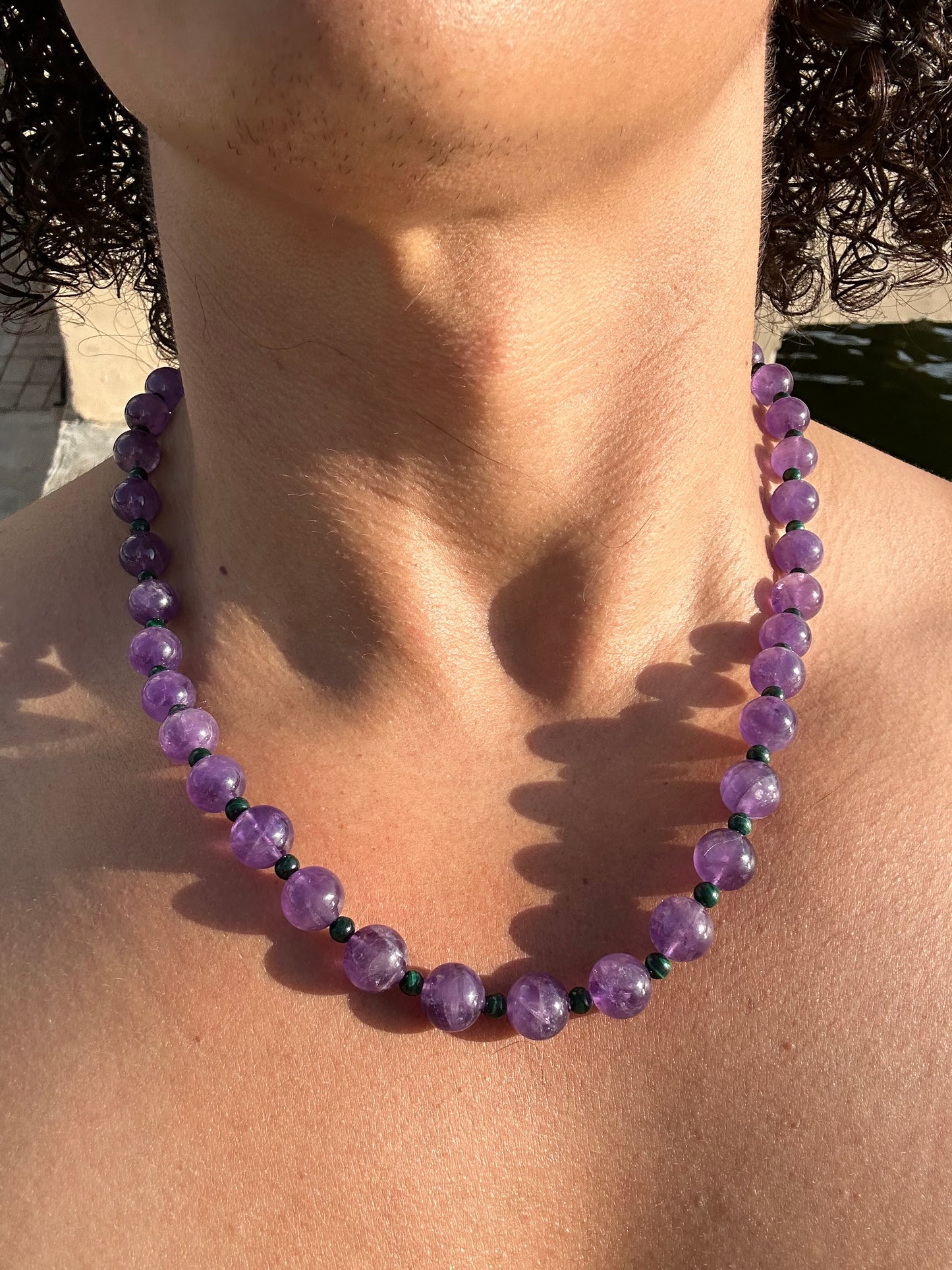 Luxury Amethyst-Malachite Pure Gemstone Chain - World's Best Quality & Made To Last
