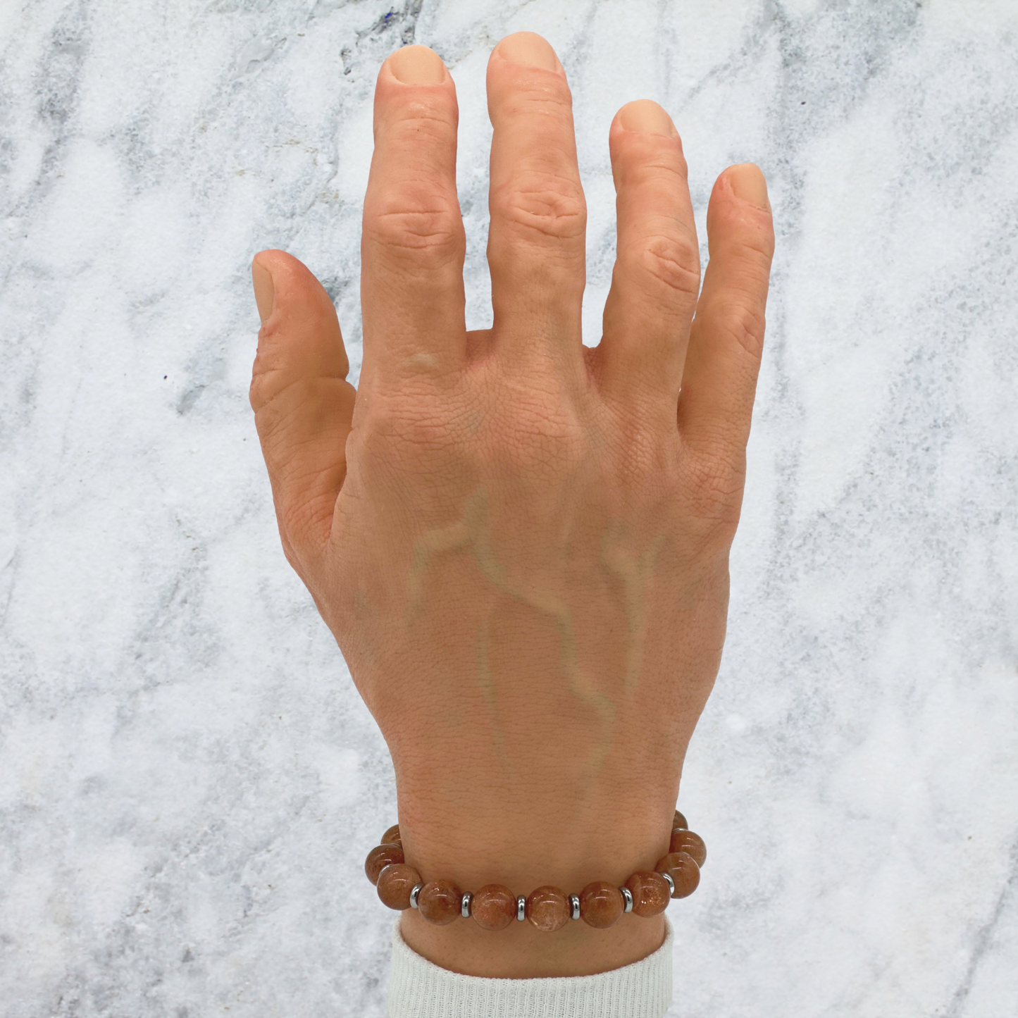 Oregon Sunstone Bracelet Between Steel