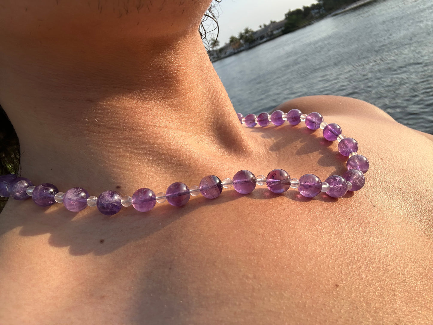 Luxury Amethyst-Moonstone Pure Gemstone Chain - World's Best Quality & Made To Last