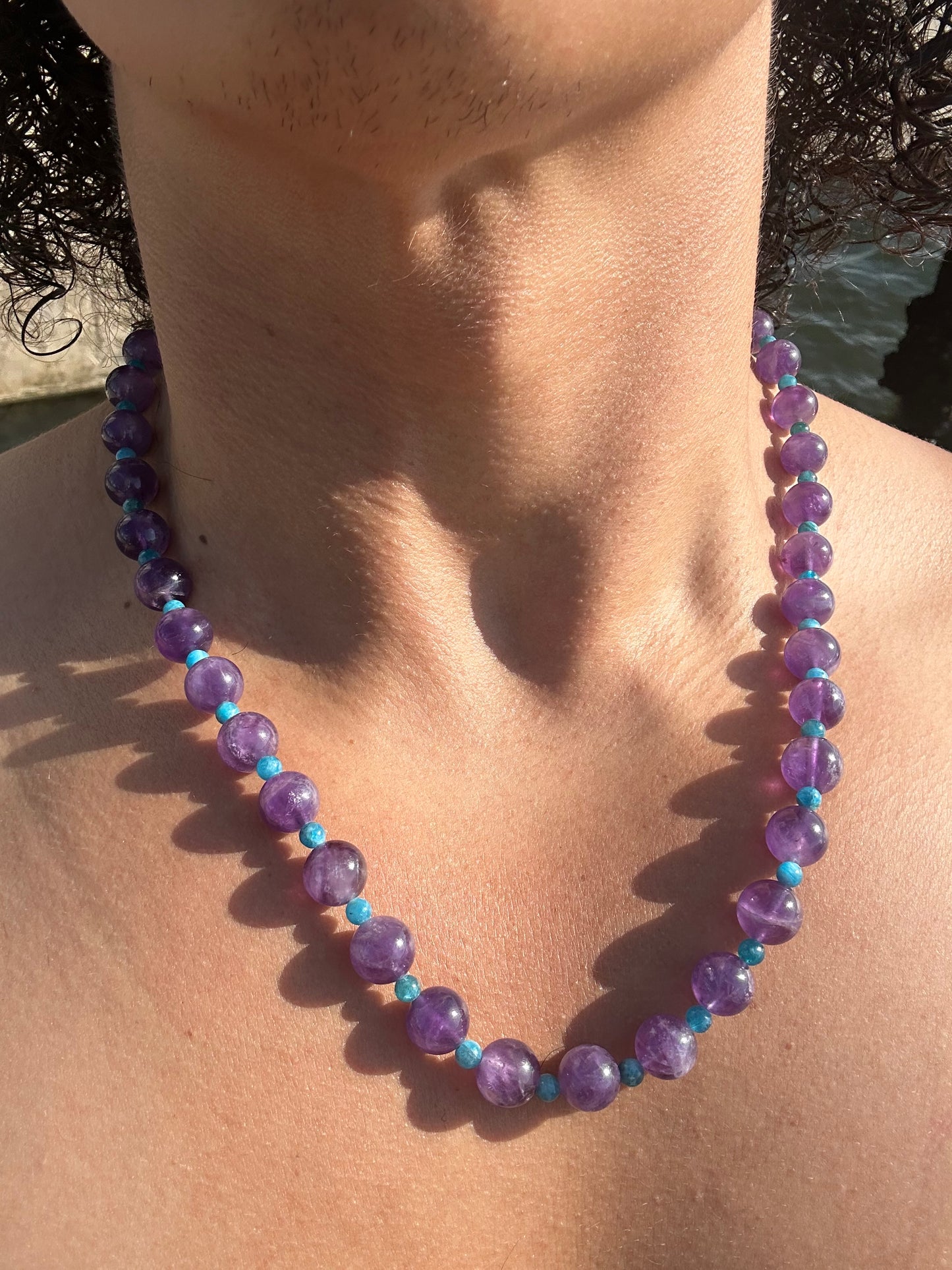 Luxury Amethyst-Blue Apatite Pure Gemstone Chain - World's Best Quality & Made To Last