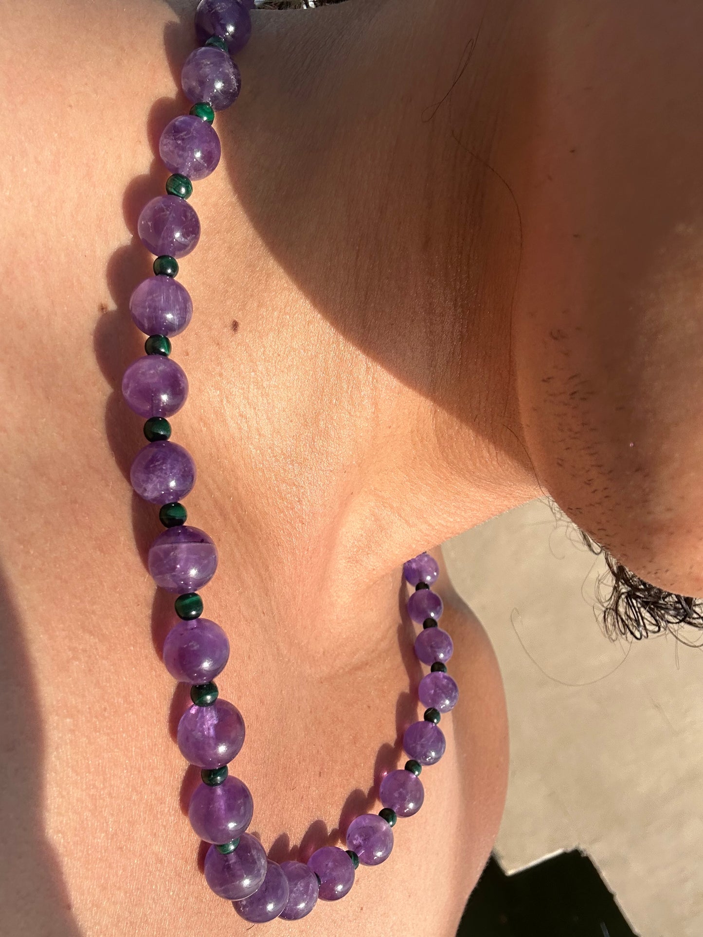 Luxury Amethyst-Malachite Pure Gemstone Chain - World's Best Quality & Made To Last