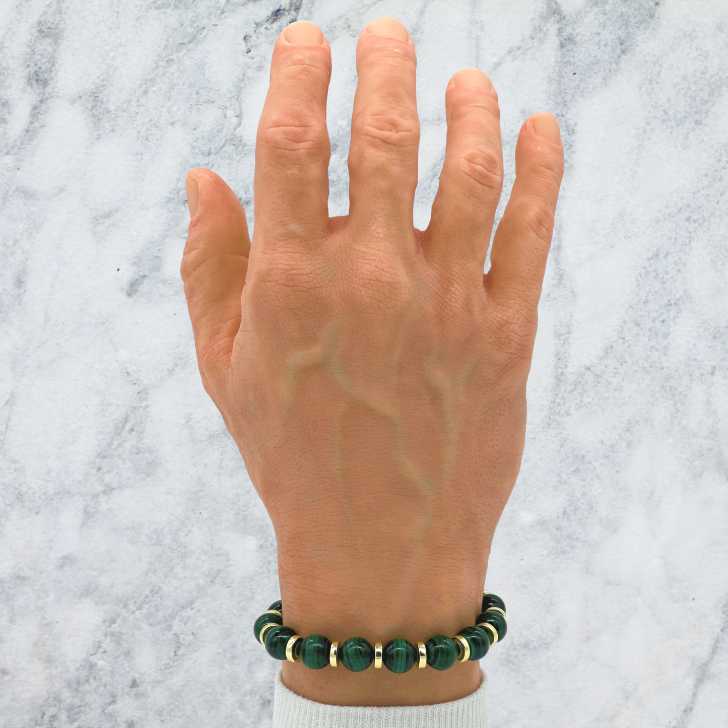 South African Malachite Bracelet Between Golden Hematite