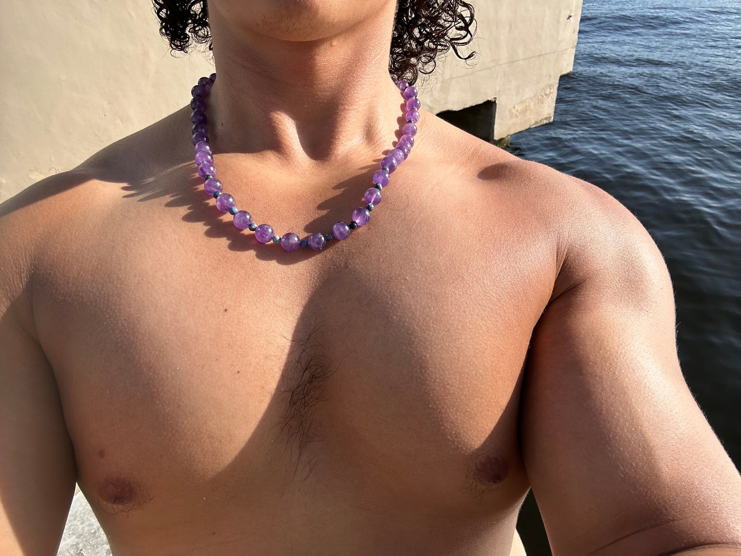 Luxury Amethyst-Dumortierite Pure Gemstone Chain - World's Best Quality & Made To Last