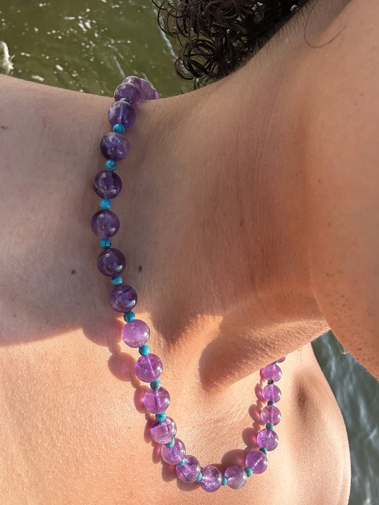 Luxury Amethyst-Turquoise Pure Gemstone Chain - World's Best Quality & Made To Last