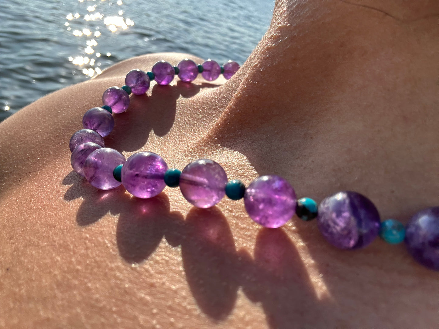 Luxury Amethyst-Turquoise Pure Gemstone Chain - World's Best Quality & Made To Last