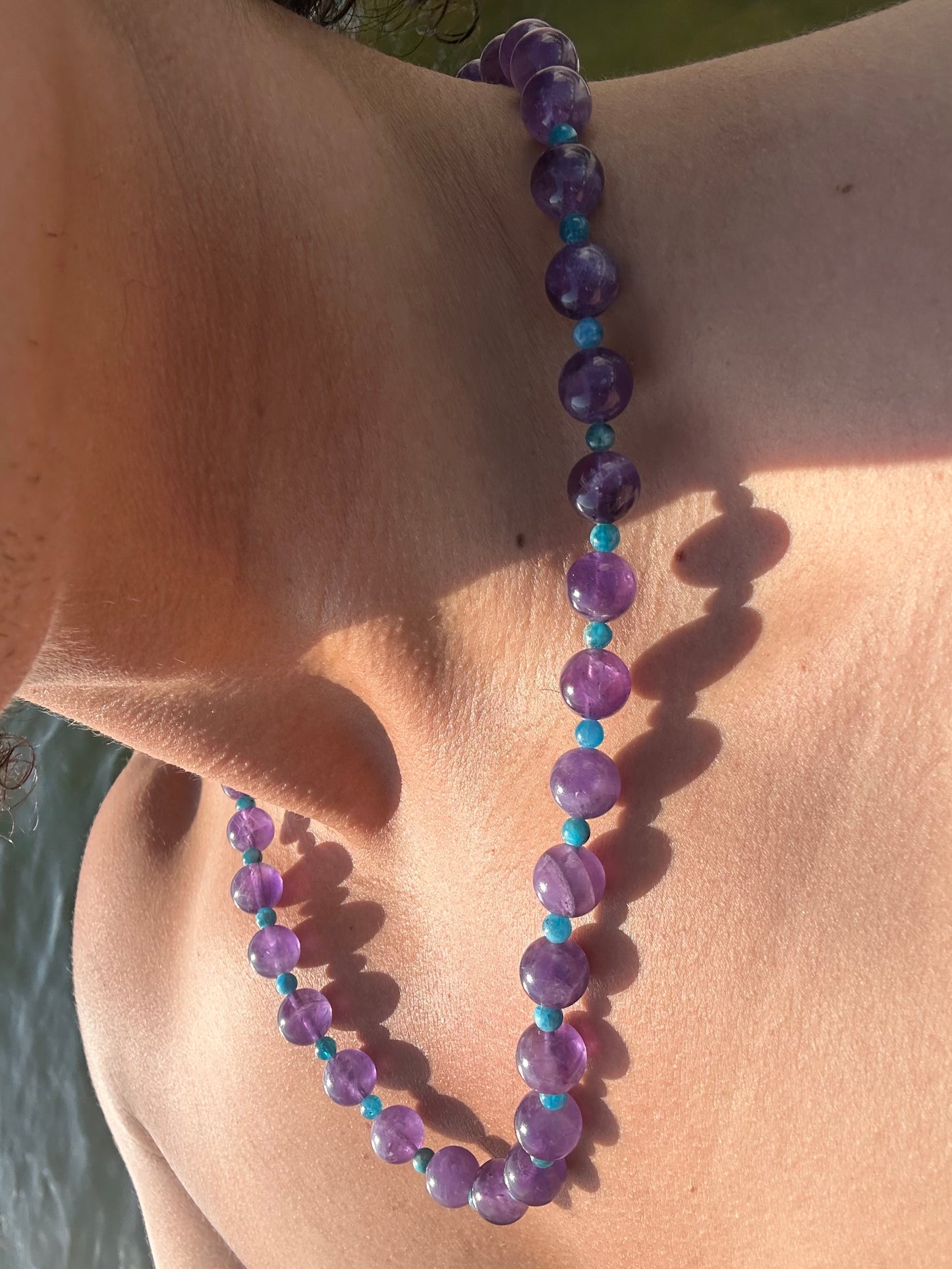 Luxury Amethyst-Blue Apatite Pure Gemstone Chain - World's Best Quality & Made To Last