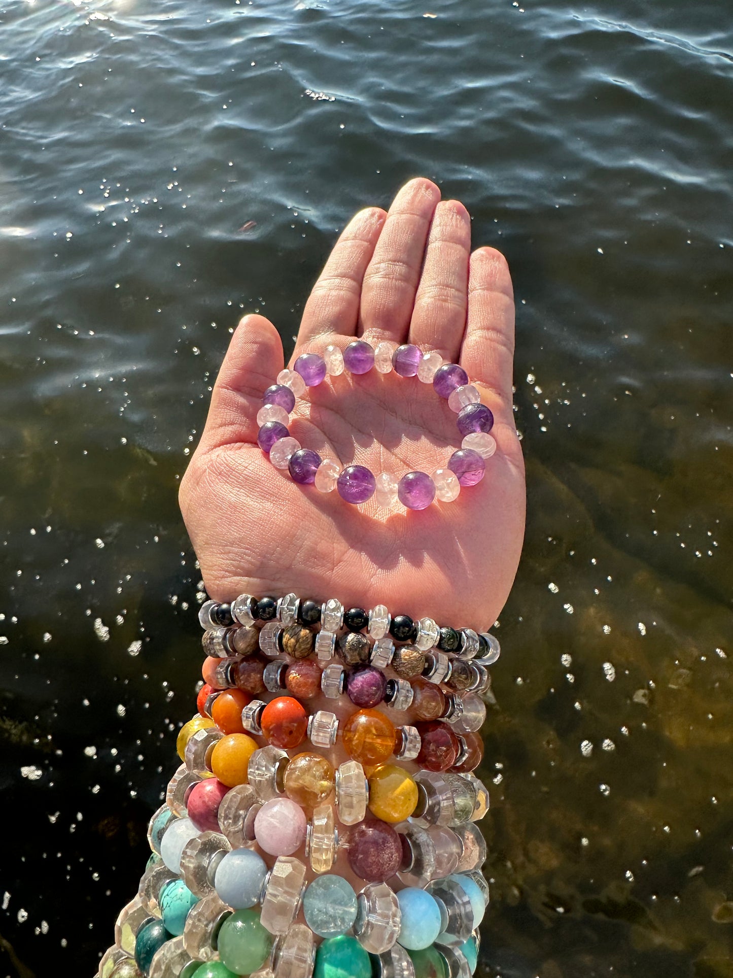 Luxury Amethyst Bracelet Rose Quartz Design - World's Best Quality & Made To Last